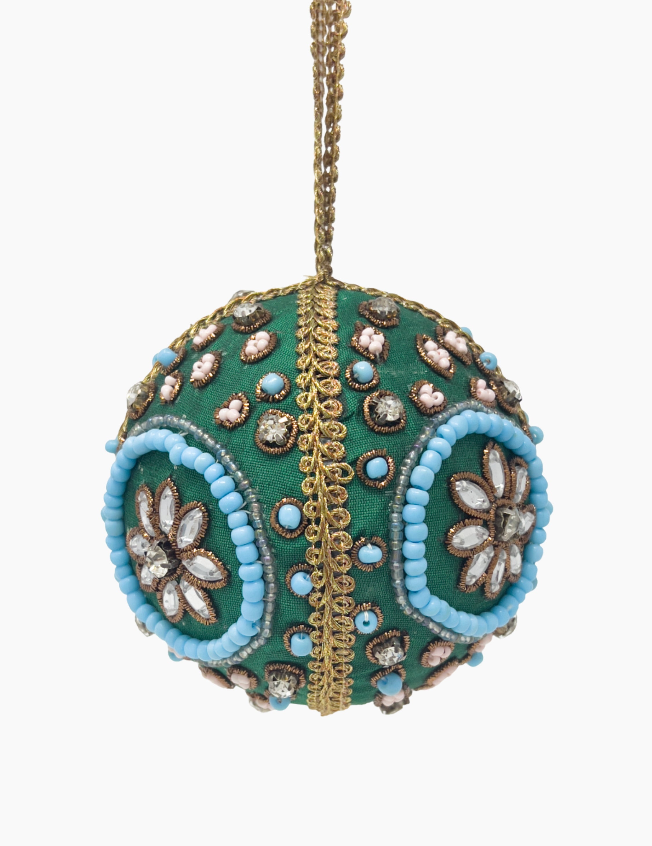 Weihnachtskugel aus Stoff Türkis Grün