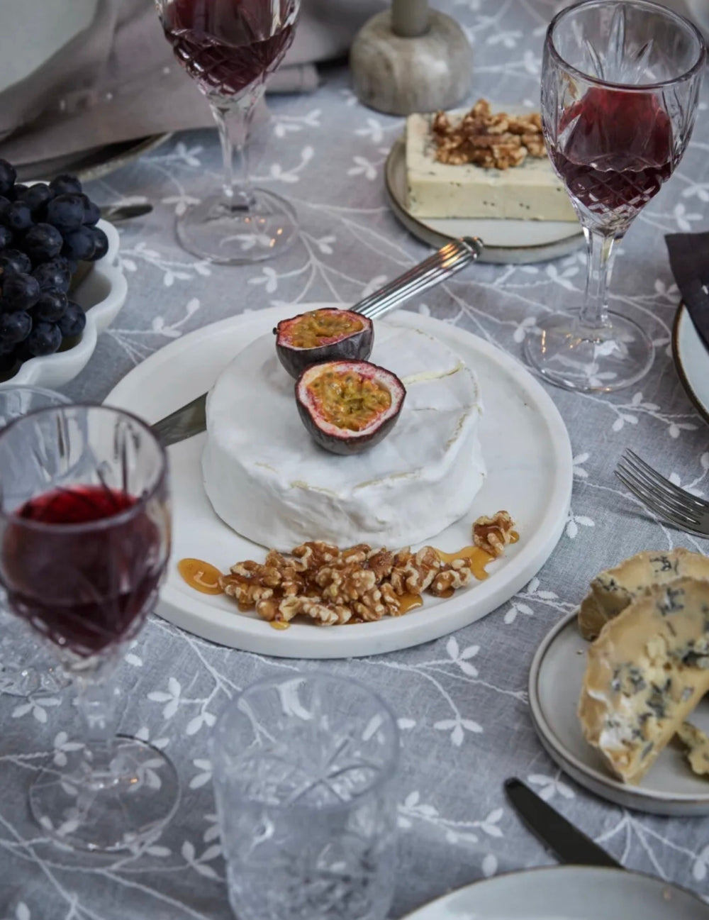 Rundes Marmor-Tablett Weiß Ø25 cm