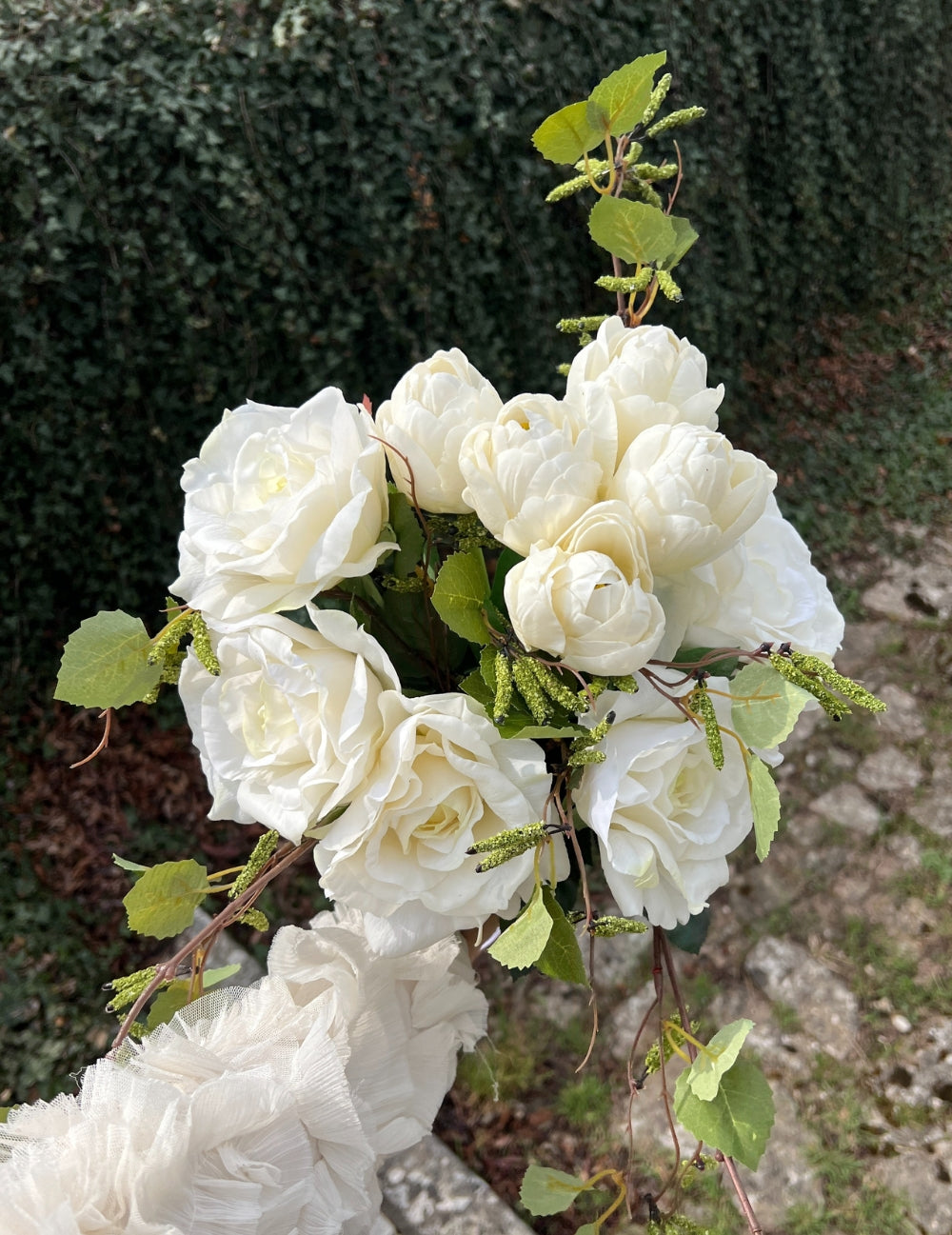 Kunstblumen-Strauß White Lizzy