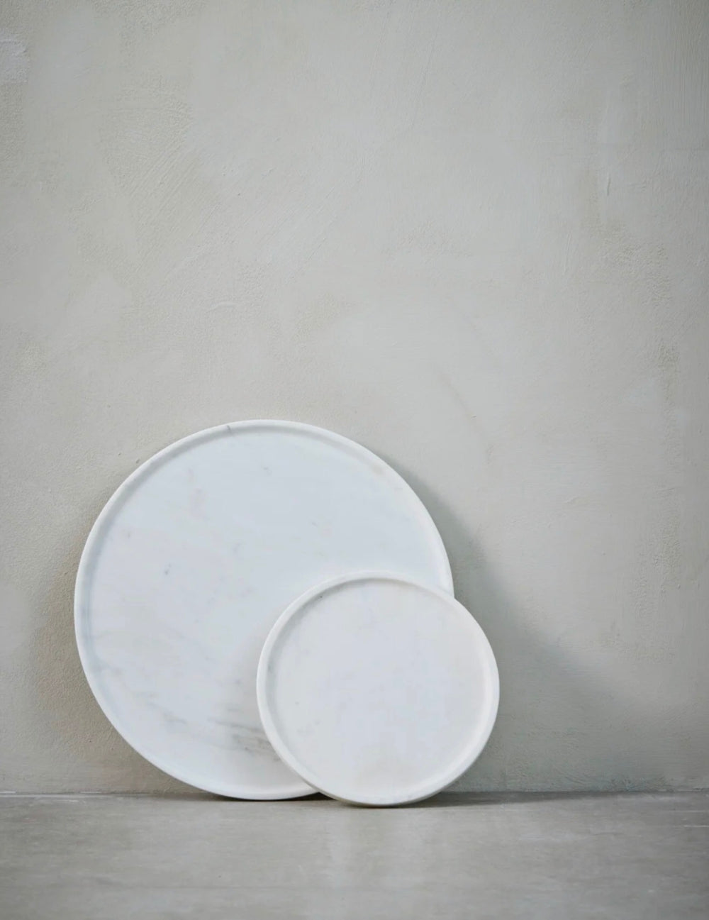 Rundes Marmor-Tablett Weiß Ø25 cm