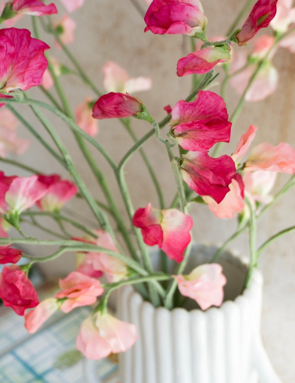 Mesterséges virág édes borsó rózsaszín