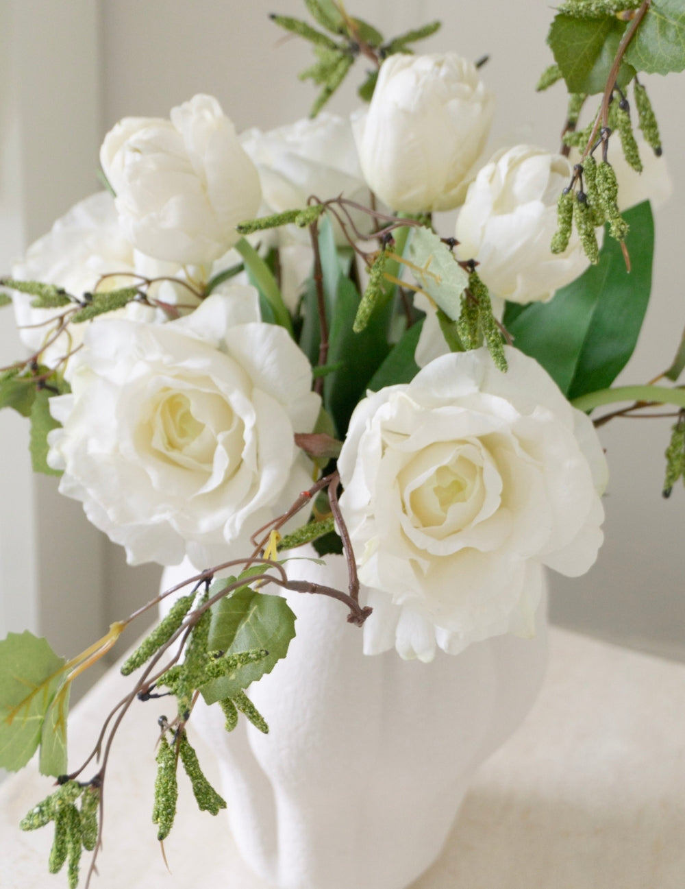 Kunstblumen-Strauß White Lizzy