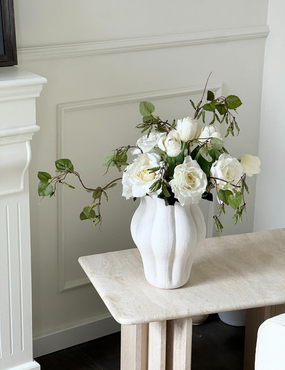 Kunstblumen-Strauß White Lizzy