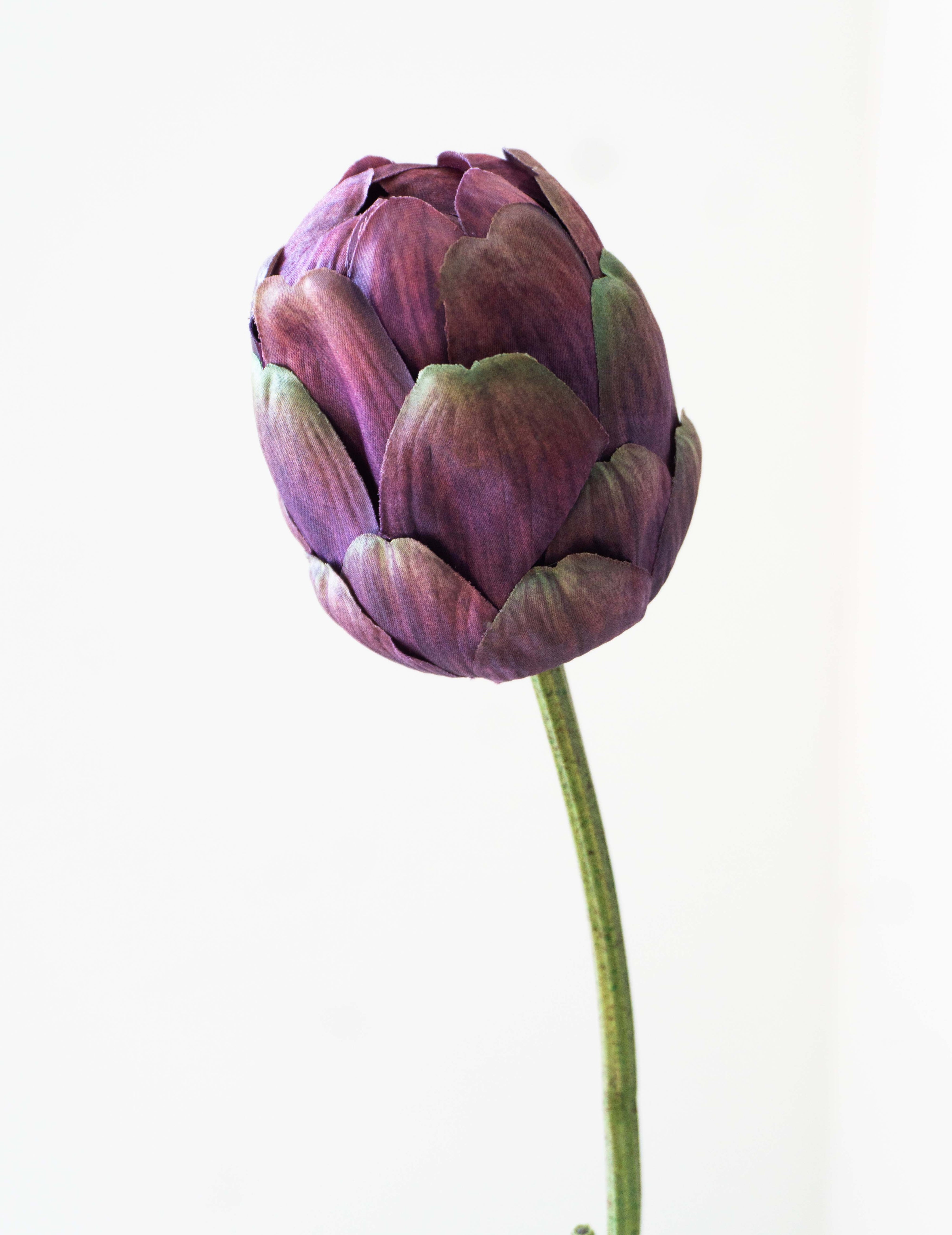 Kunstblume Artischocke Aubergine