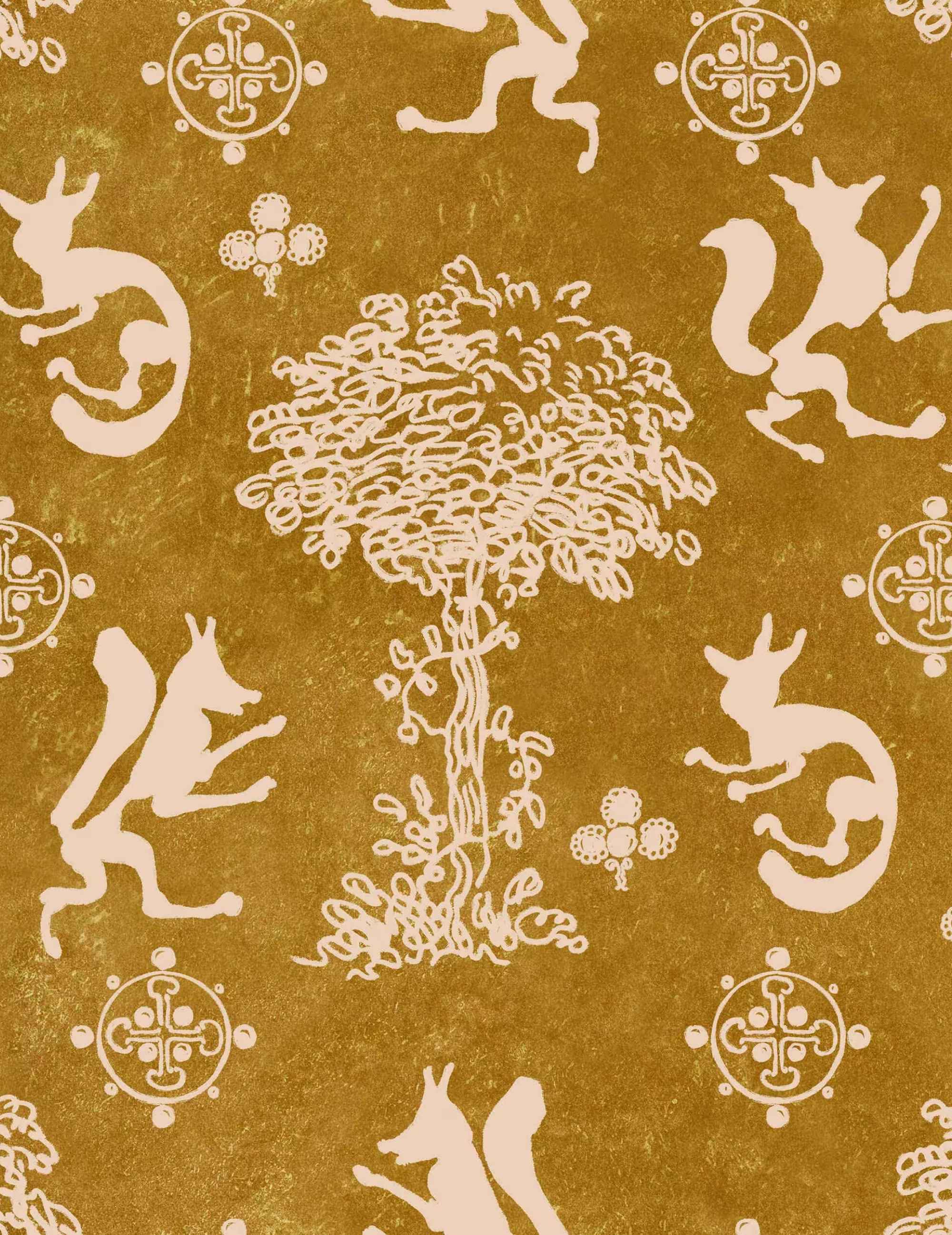 Wandtapete The Silly Fox Honey