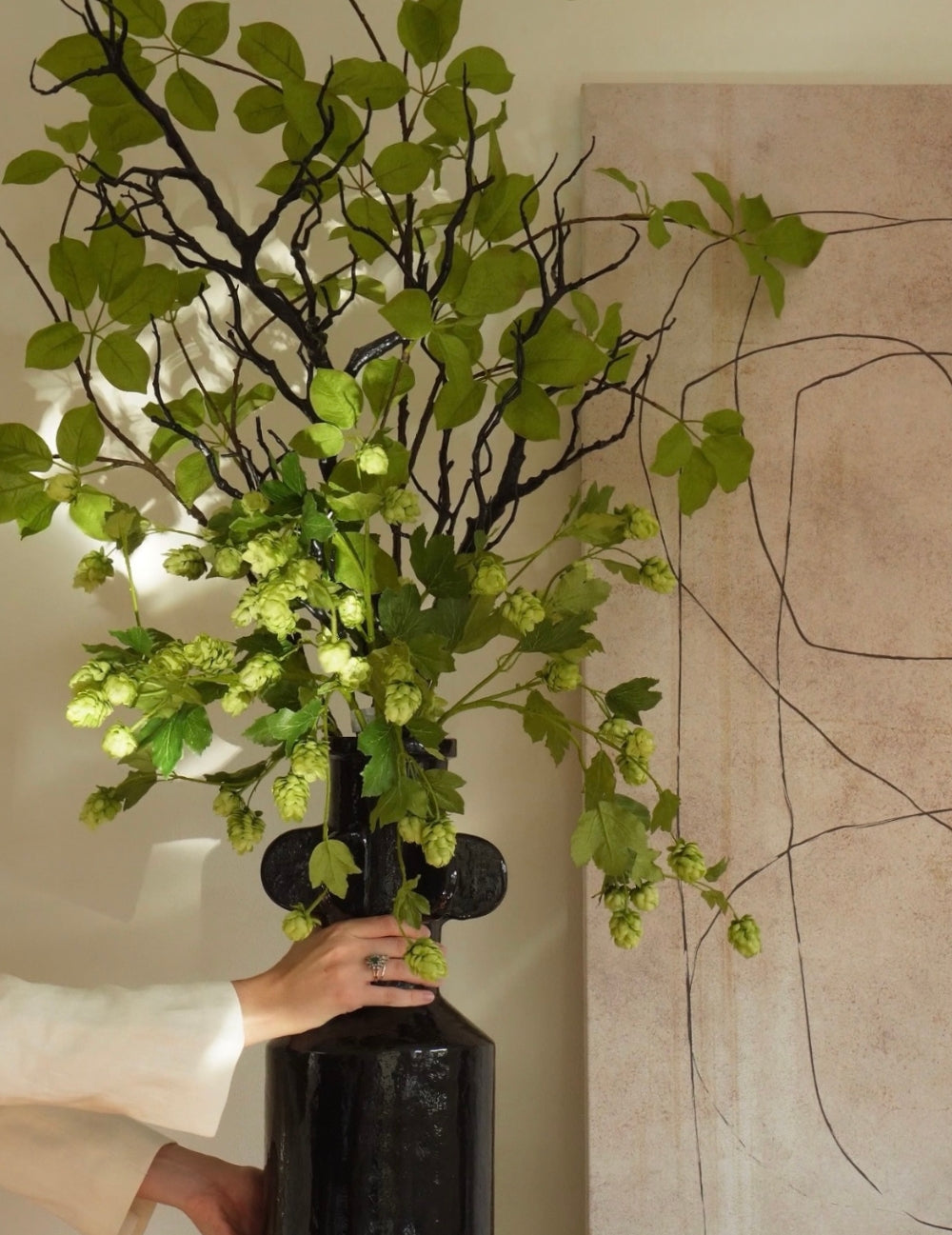 Kunstblume Hopfen Grün