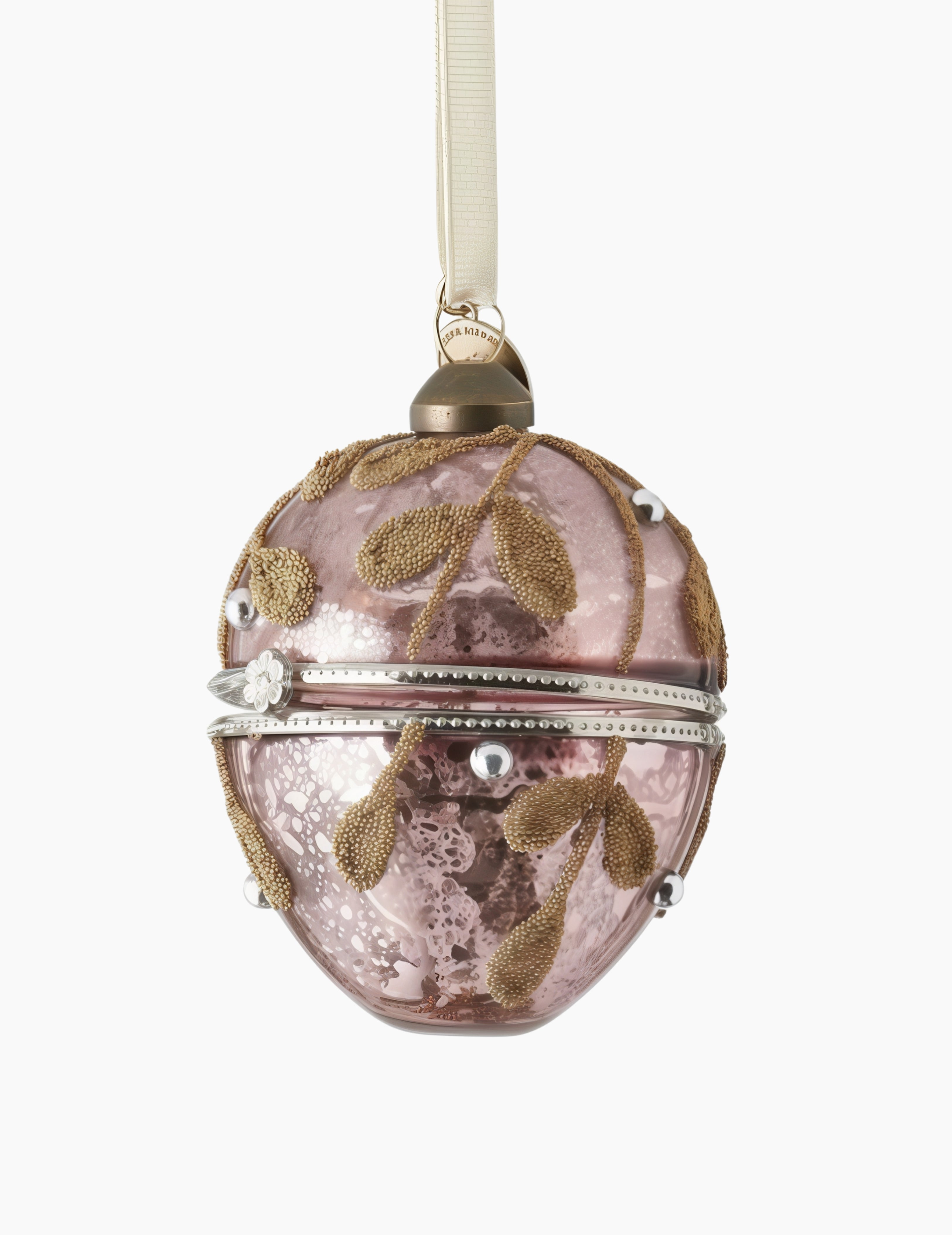 Weihnachtskugel Oval Aufklappbares Ei Rosa