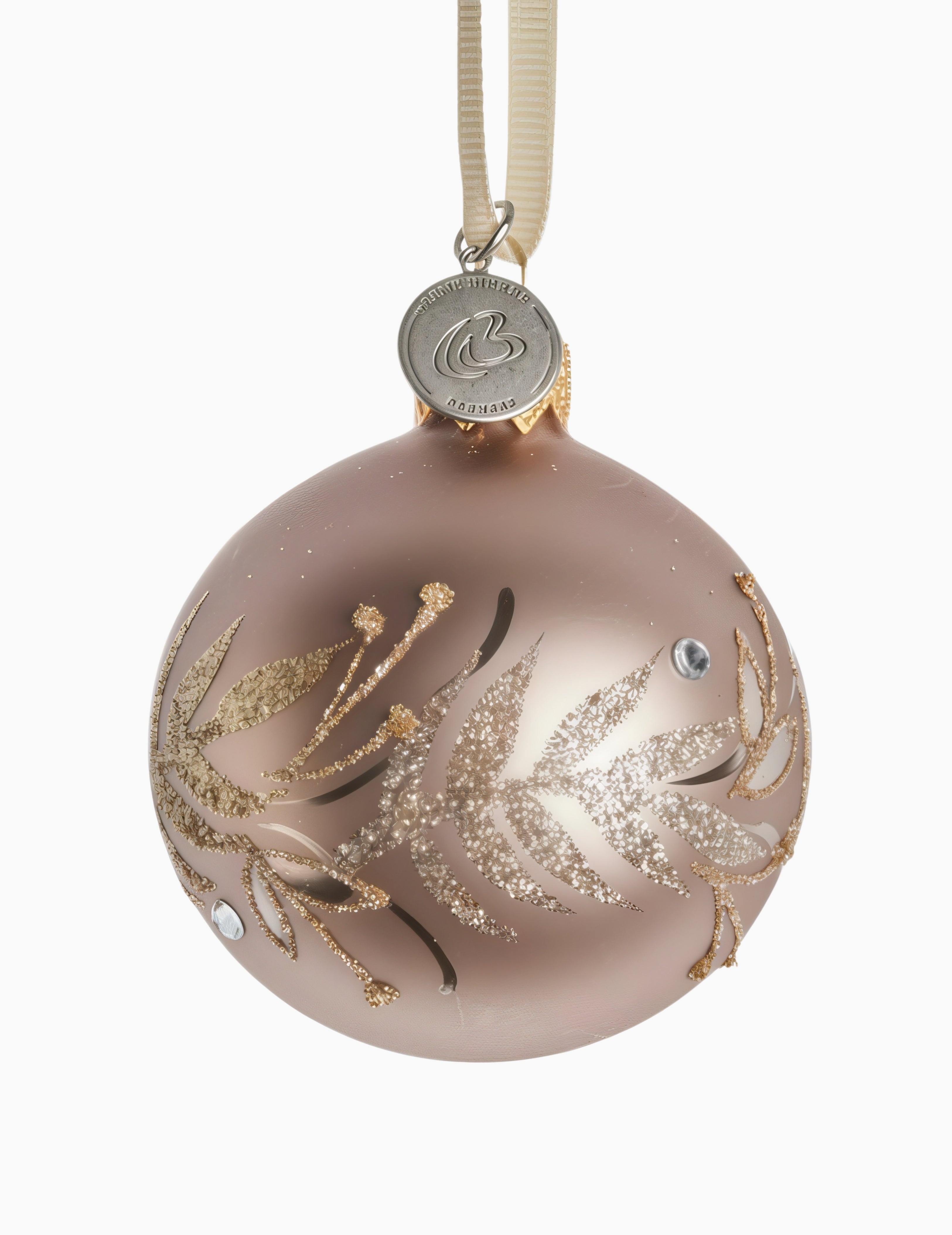 Weihnachtskugel Cadelia Glas in Altrosa