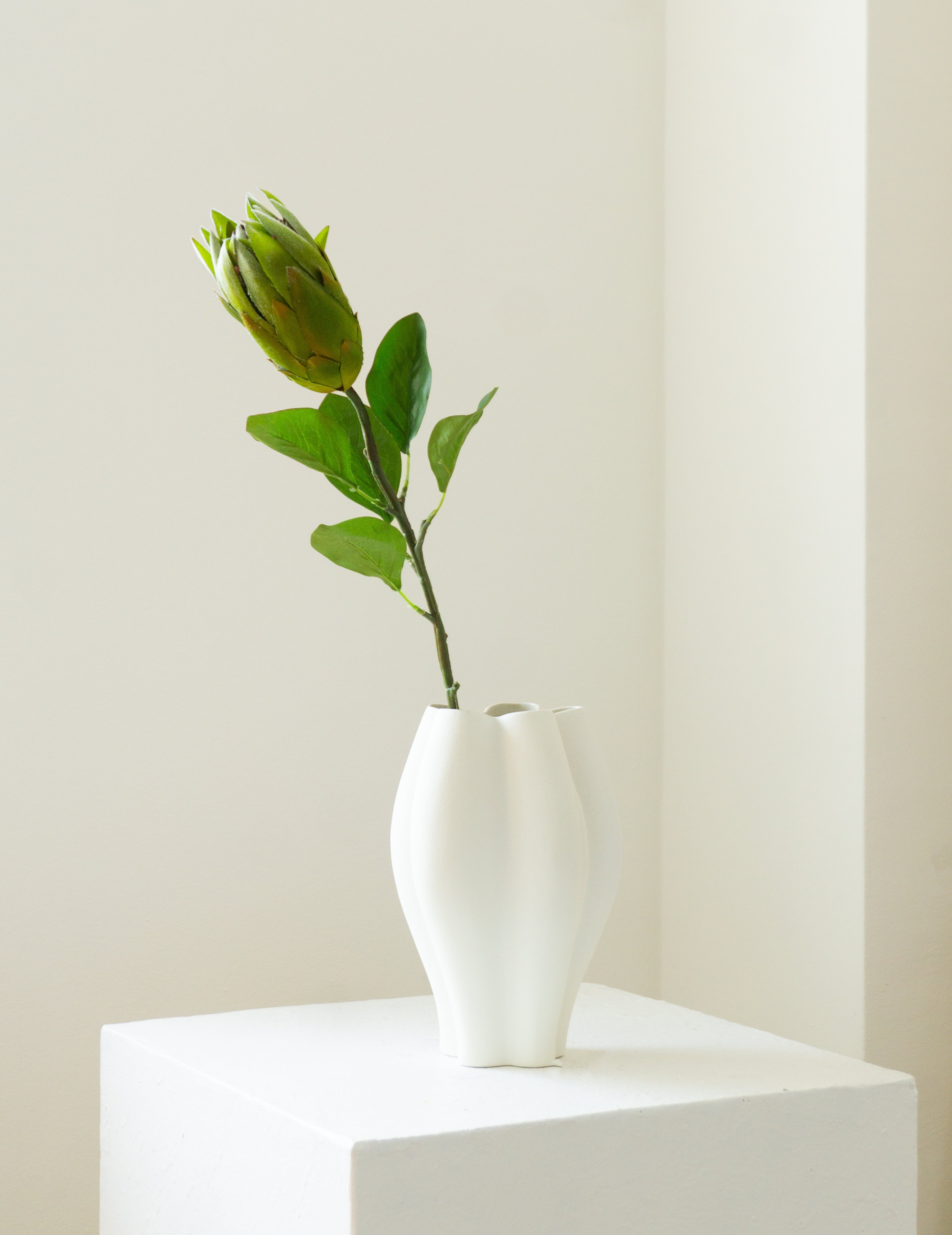 Kunstblume Protea Grün