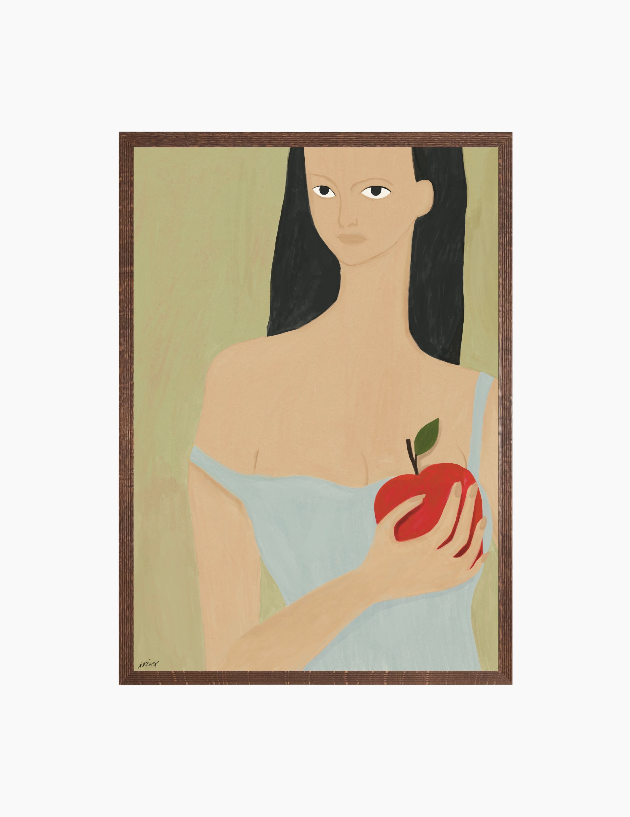 Poster Eve mit Apfel Grün