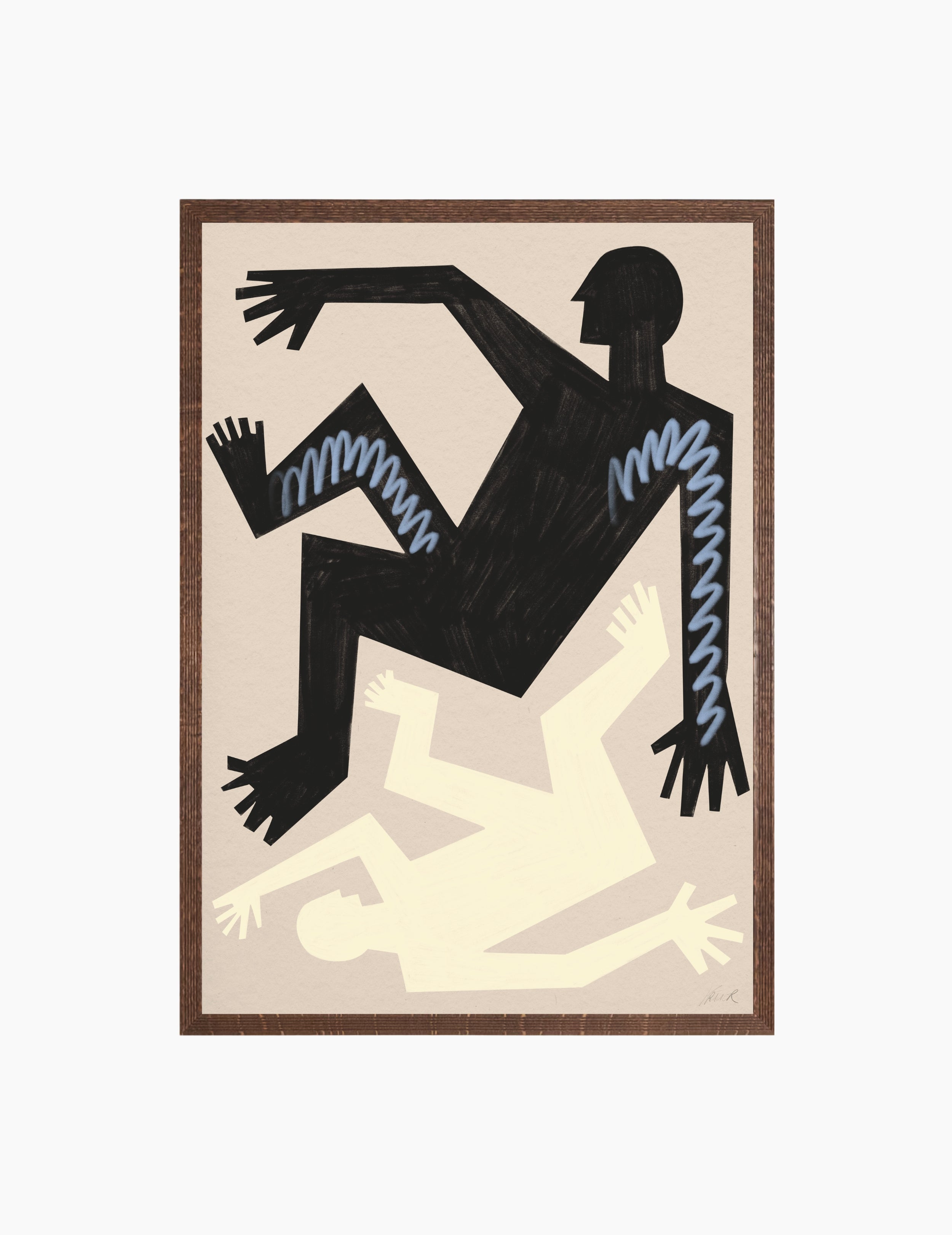 Poster Chalk Outlines Schwarz Creme