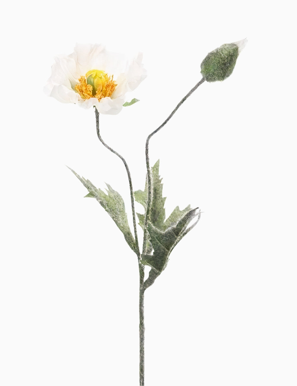 Artificial Poppy Branch White