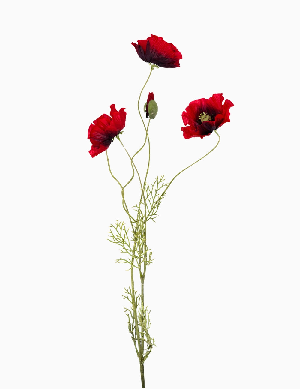 Artificial Poppy Branch Red