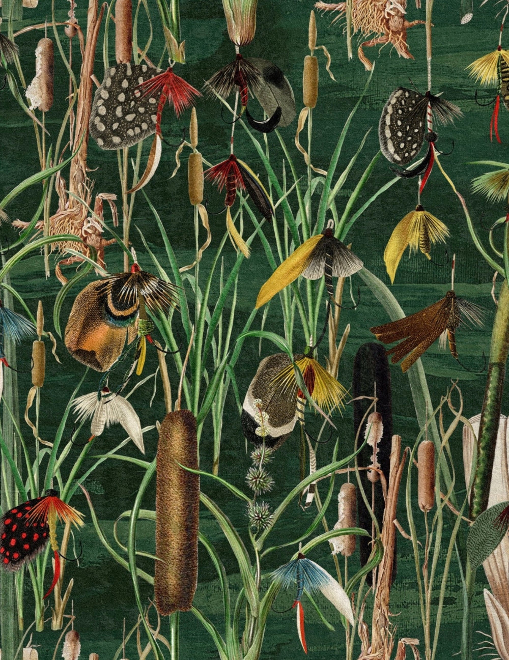 Wandtapete Fishing Flies Greenlake