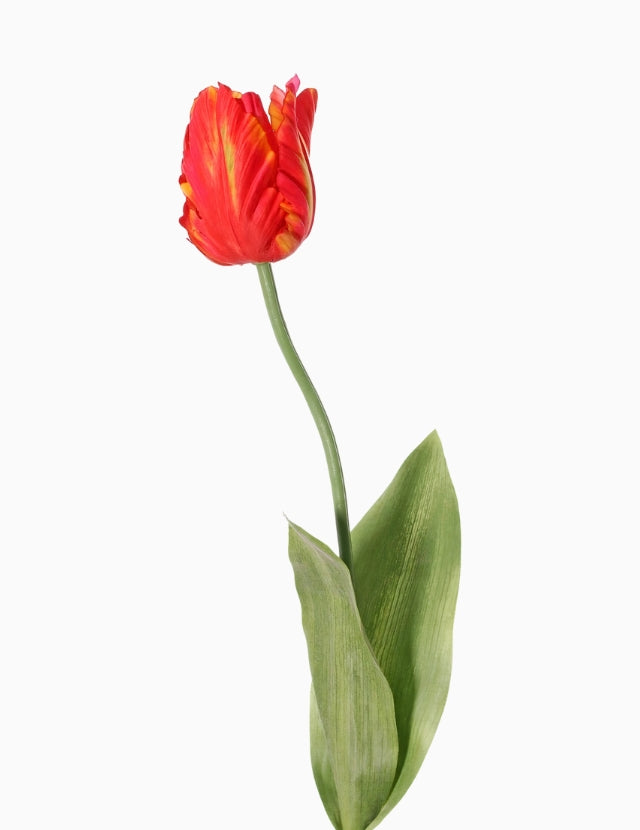 Kunstblume Papageientulpe Rot