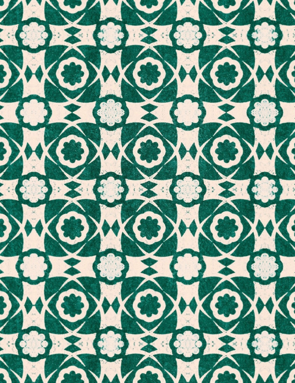 Wandtapete Aegean Tiles Ultramarine Green