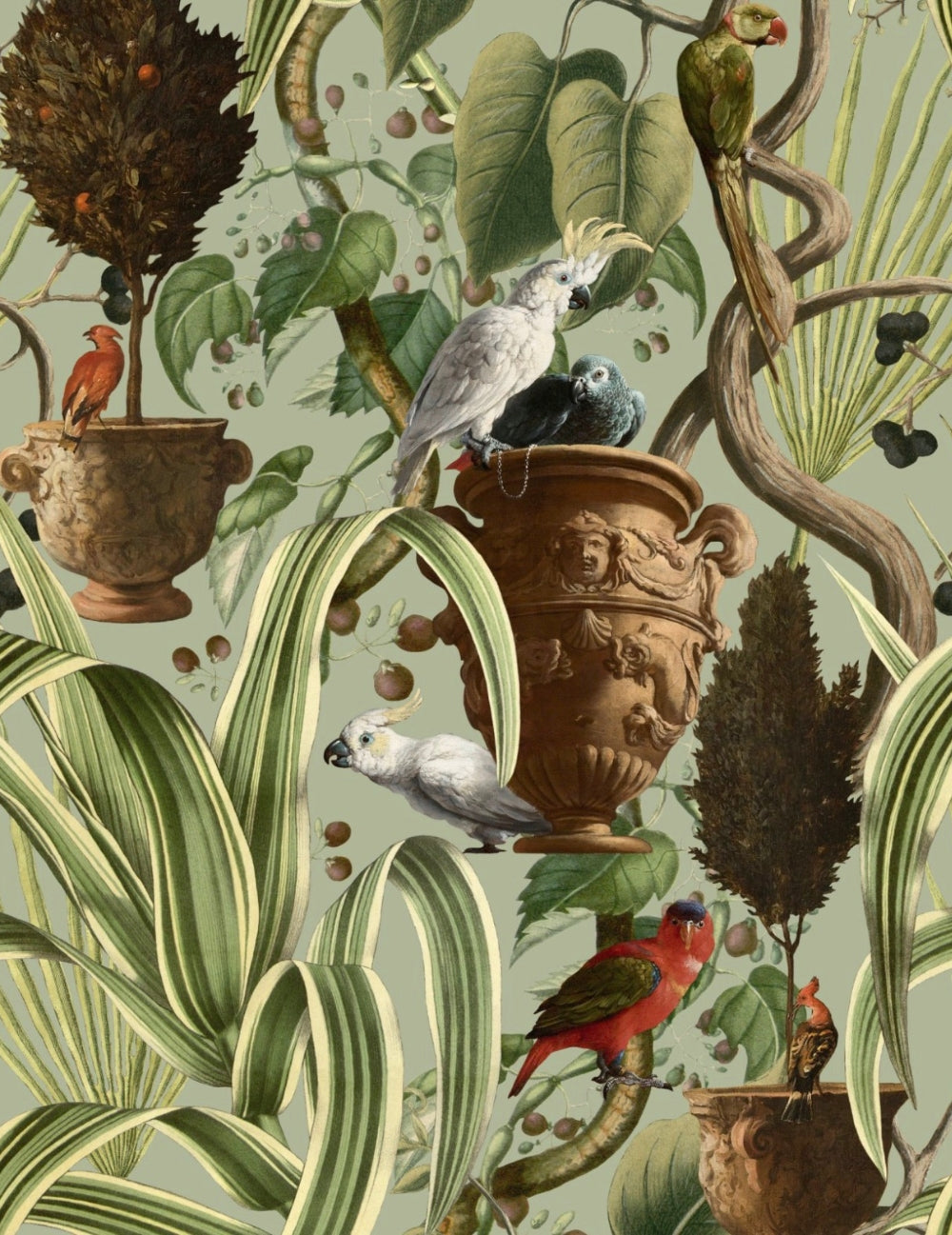 Wandtapete Exotic Menagerie Light