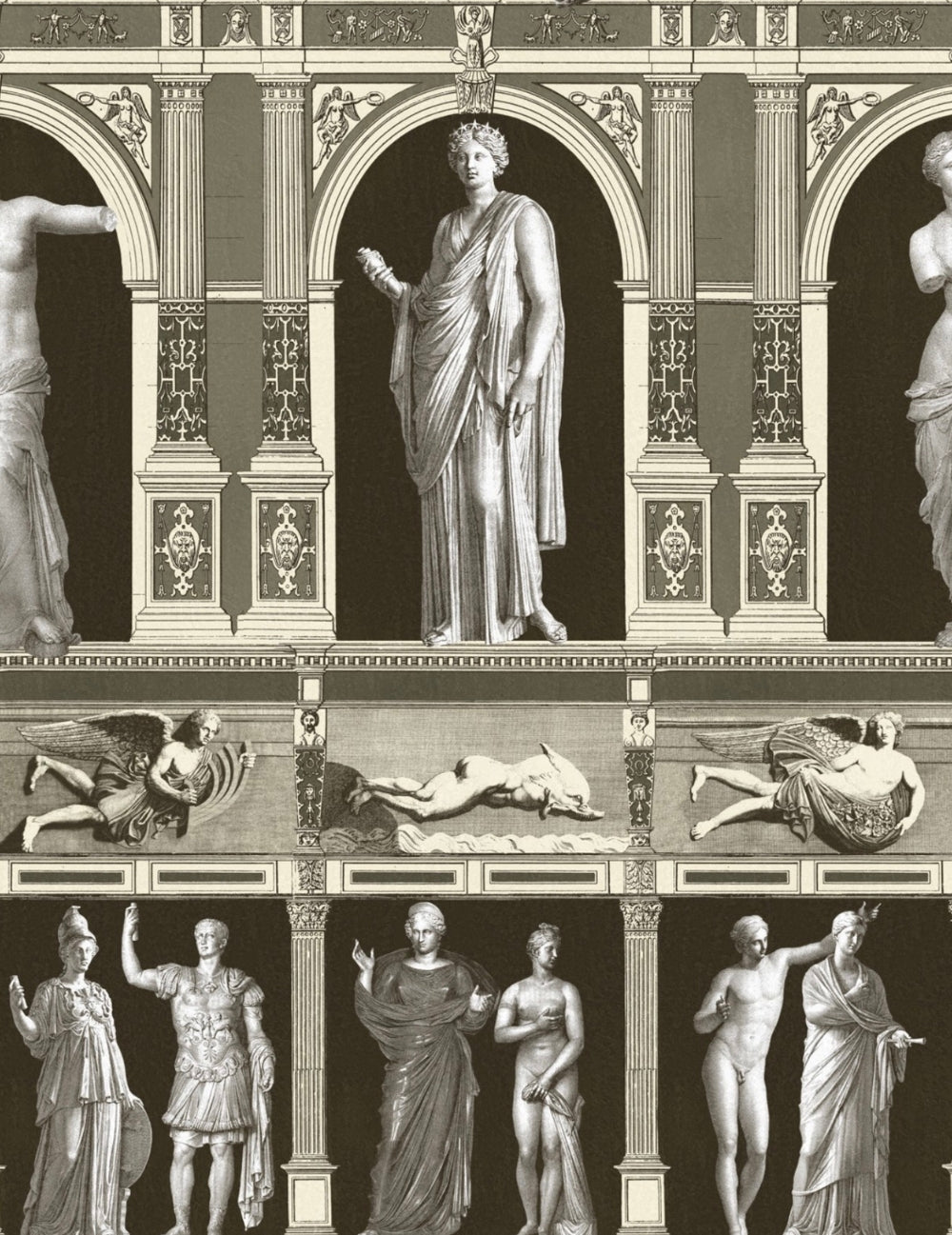 Wandtapete Statues Antique Taupe