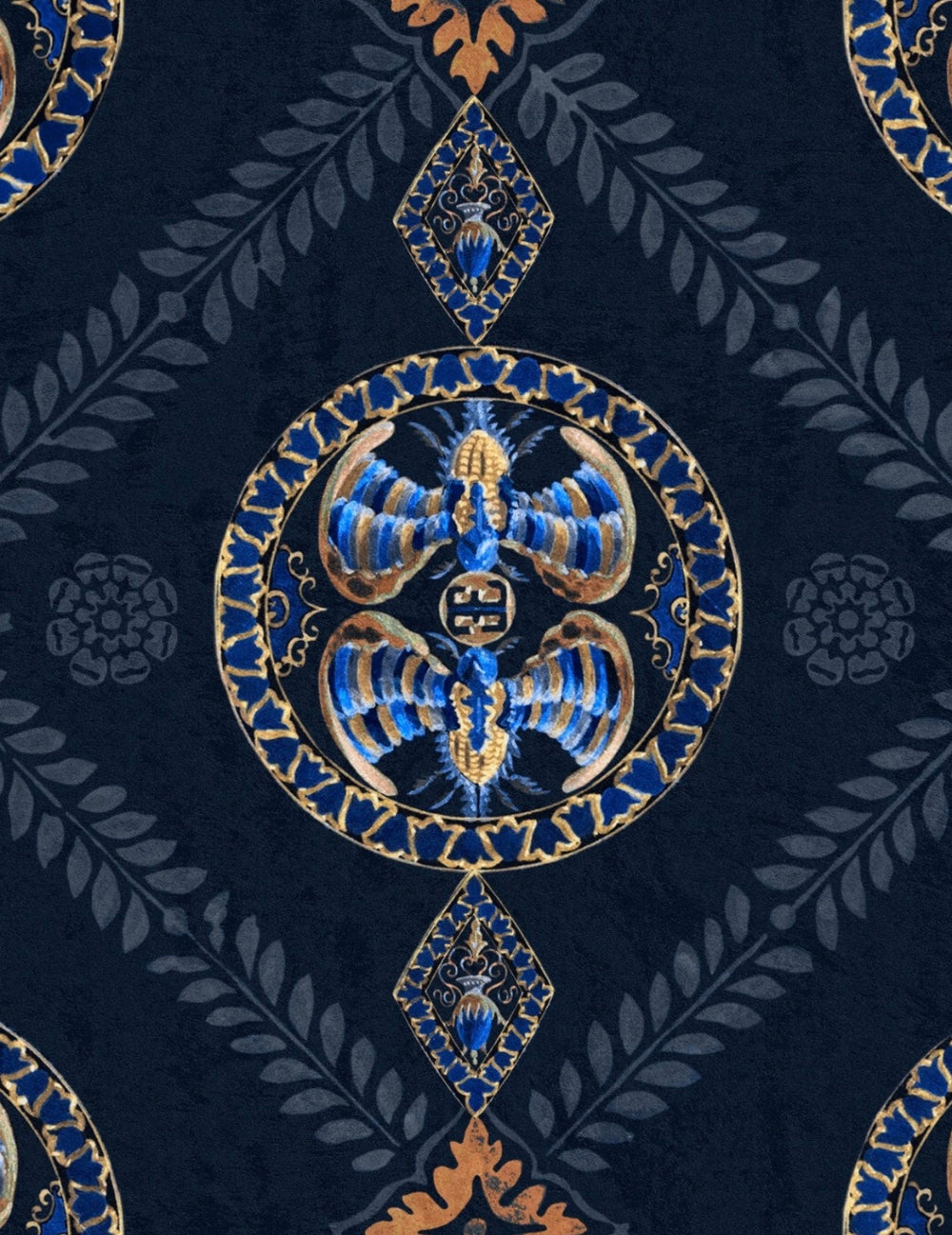 Wandtapete Abeille Decoratif Indigo