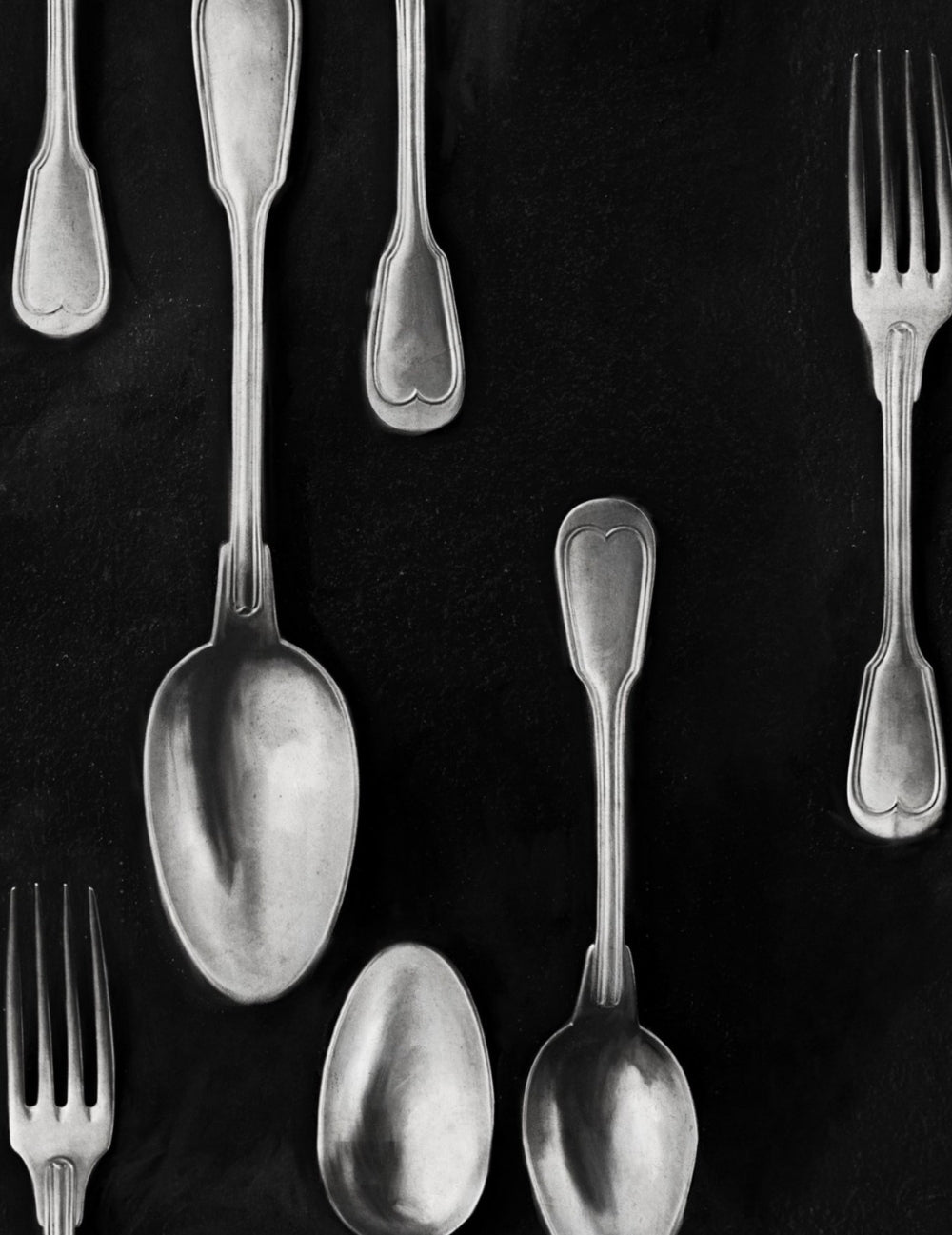 Wandtapete Cutlery Silver