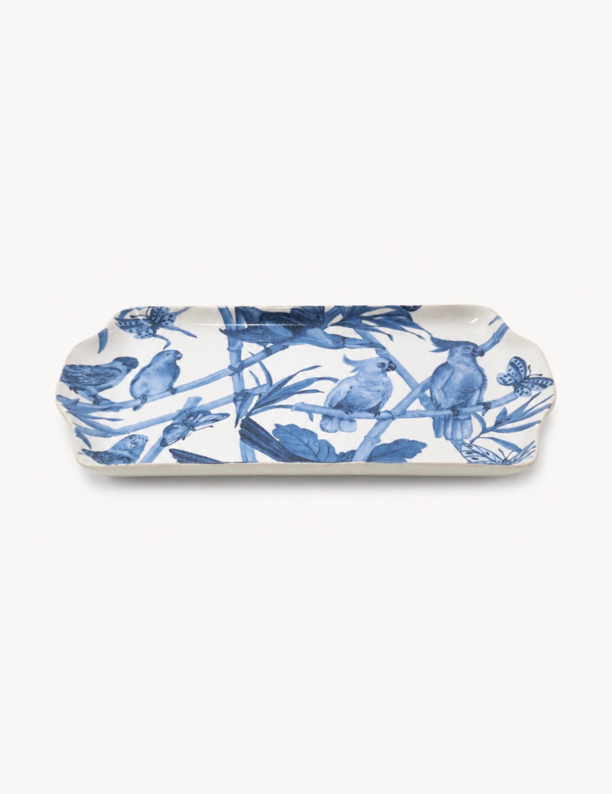 Deko-Tablett Keramik Blauer Dschungel