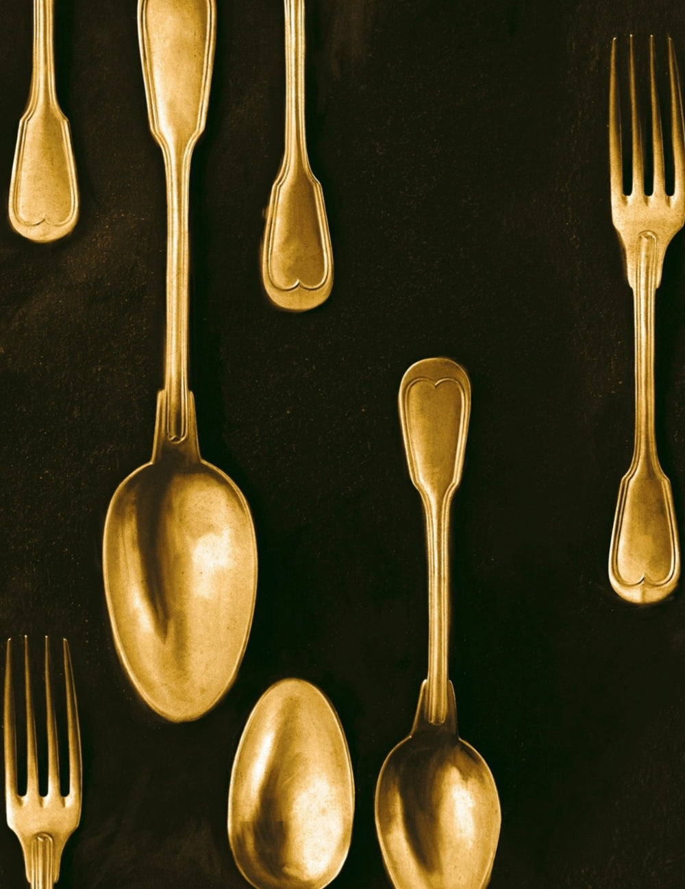 Wandtapete Cutlery Brass