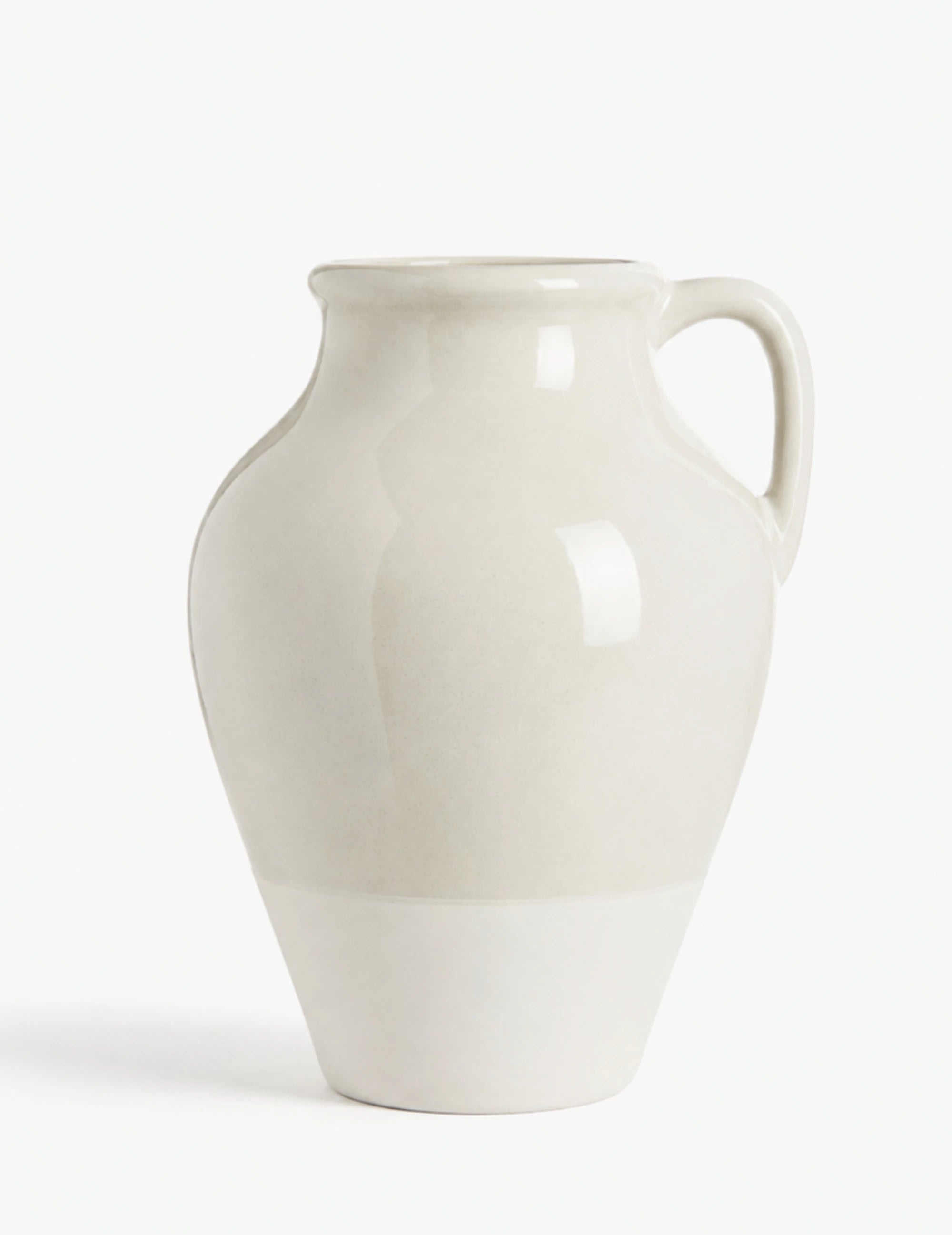 Deko-Vase mit Henkel Hellgrau