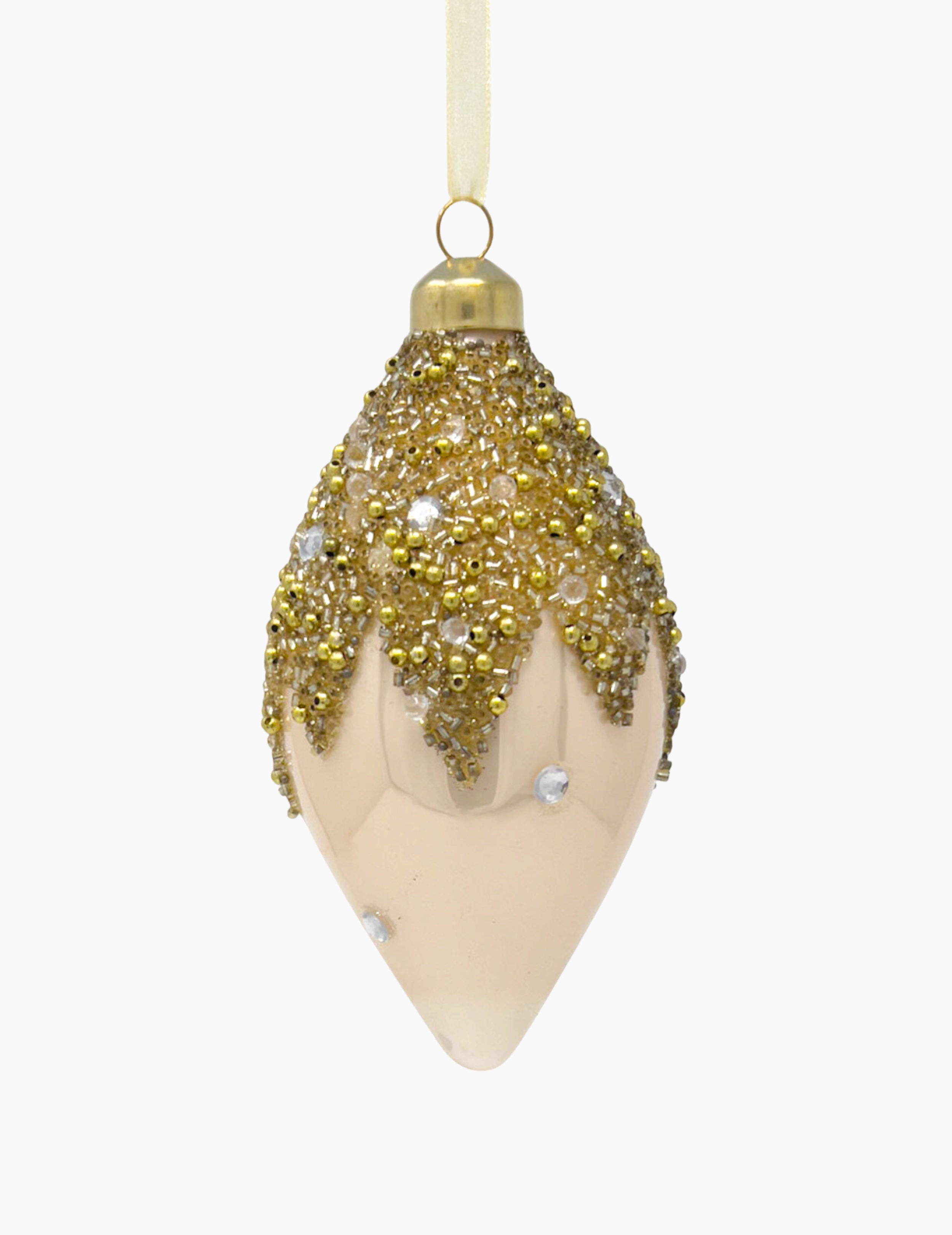 Christmas ornament with glitter pink-gold