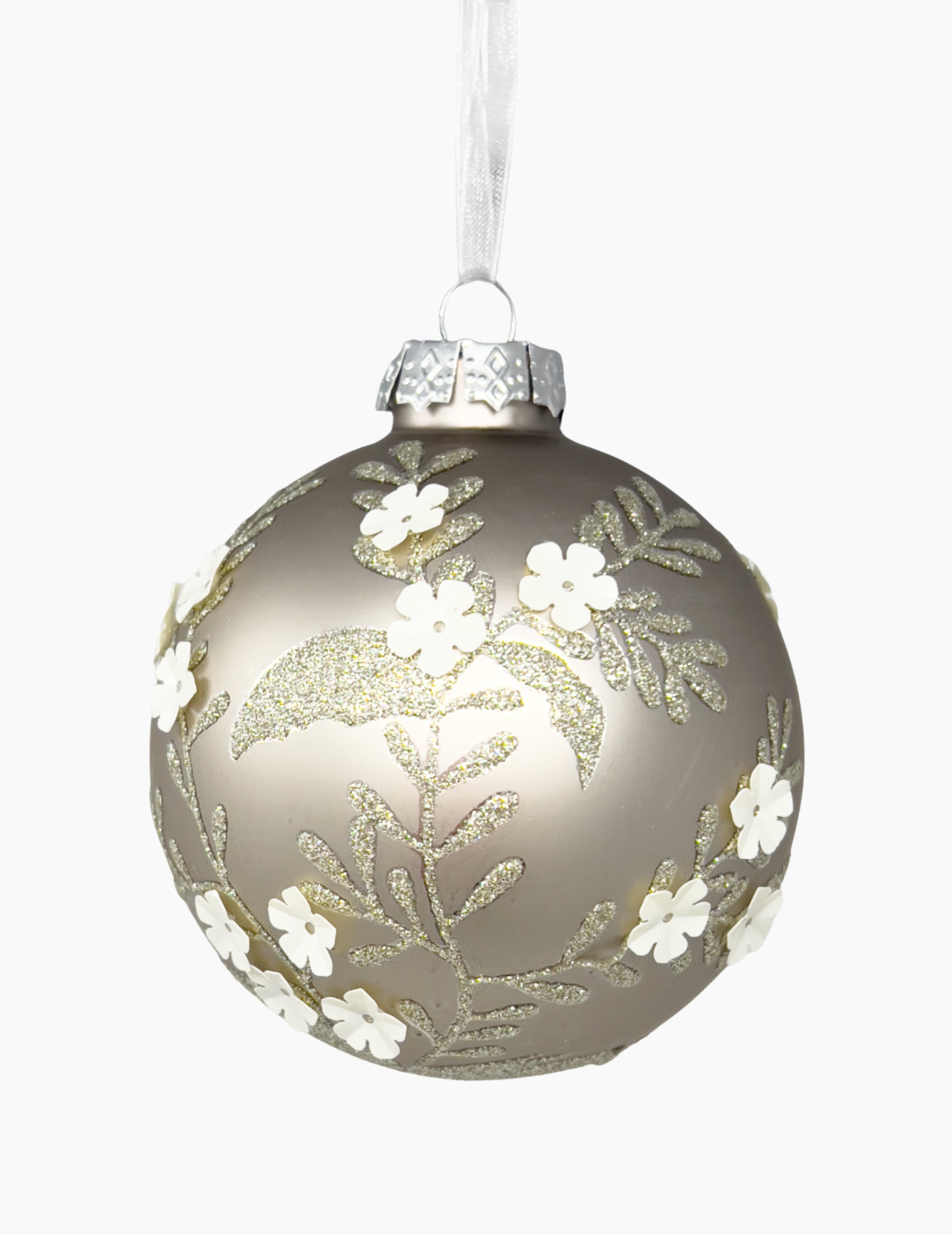 Weihnachtskugel aus Glas Champagner