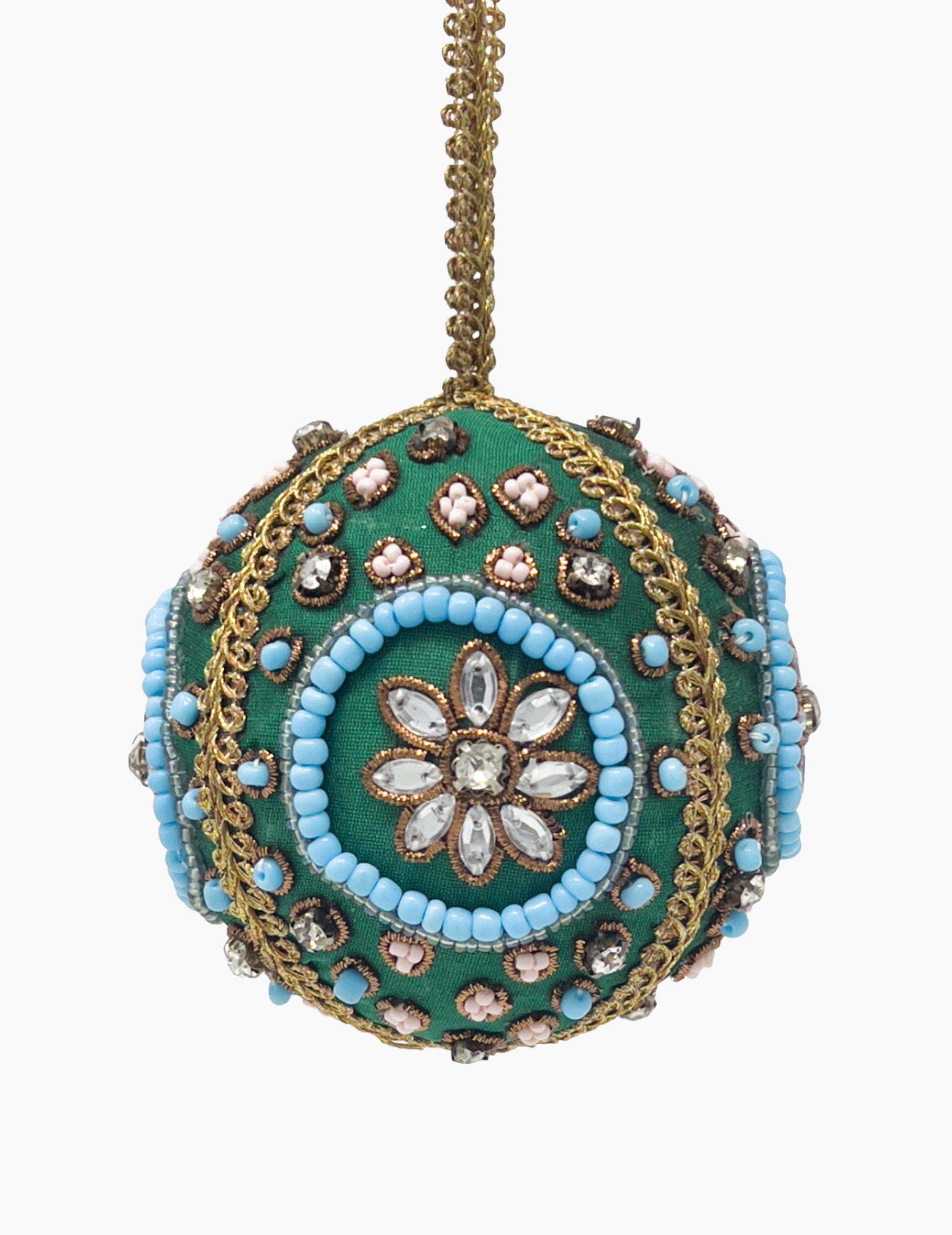 Weihnachtskugel aus Stoff Türkis Grün