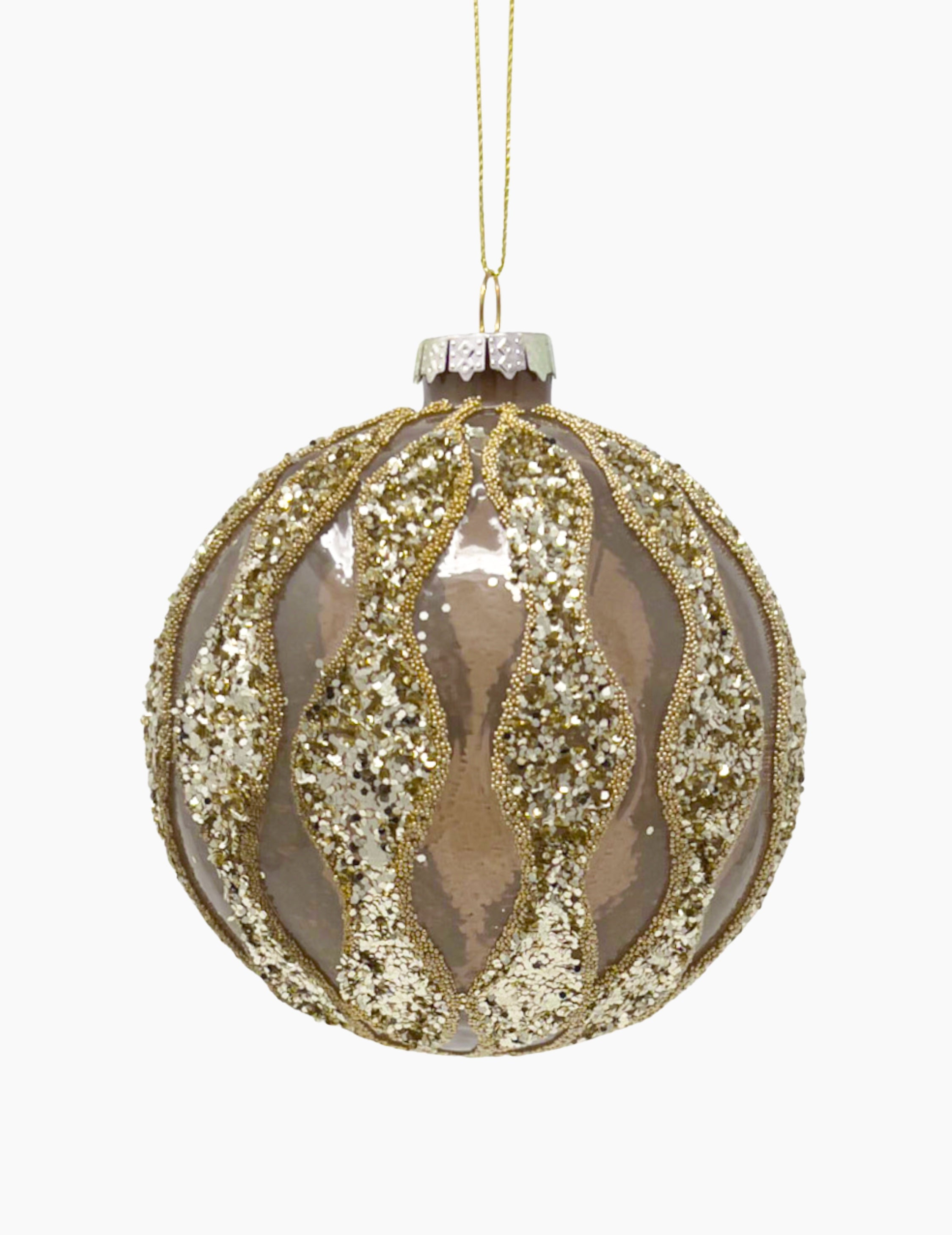 Weihnachtskugel aus Glas Lila Gold