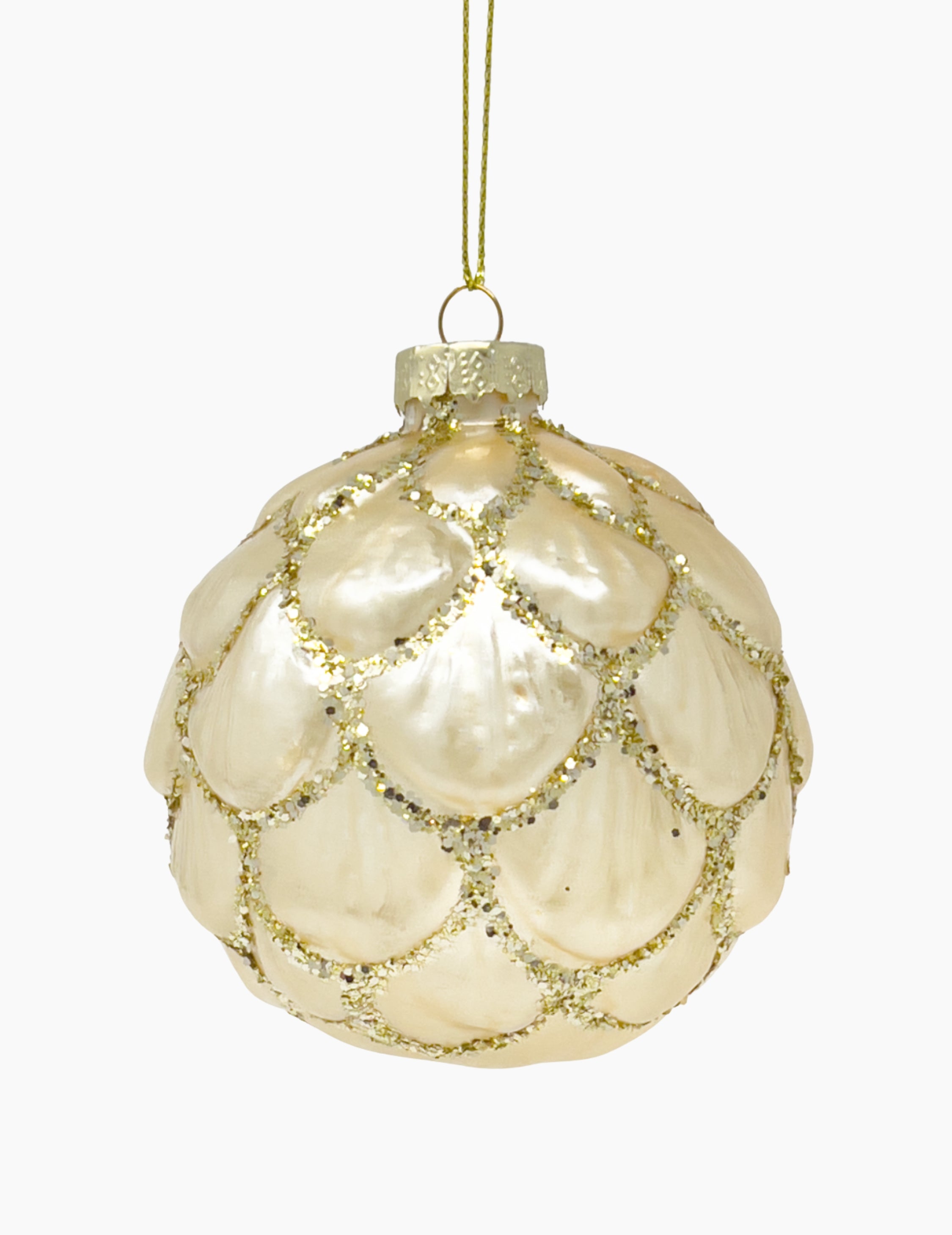 Weihnachtskugel aus Glas Zapfen Gold