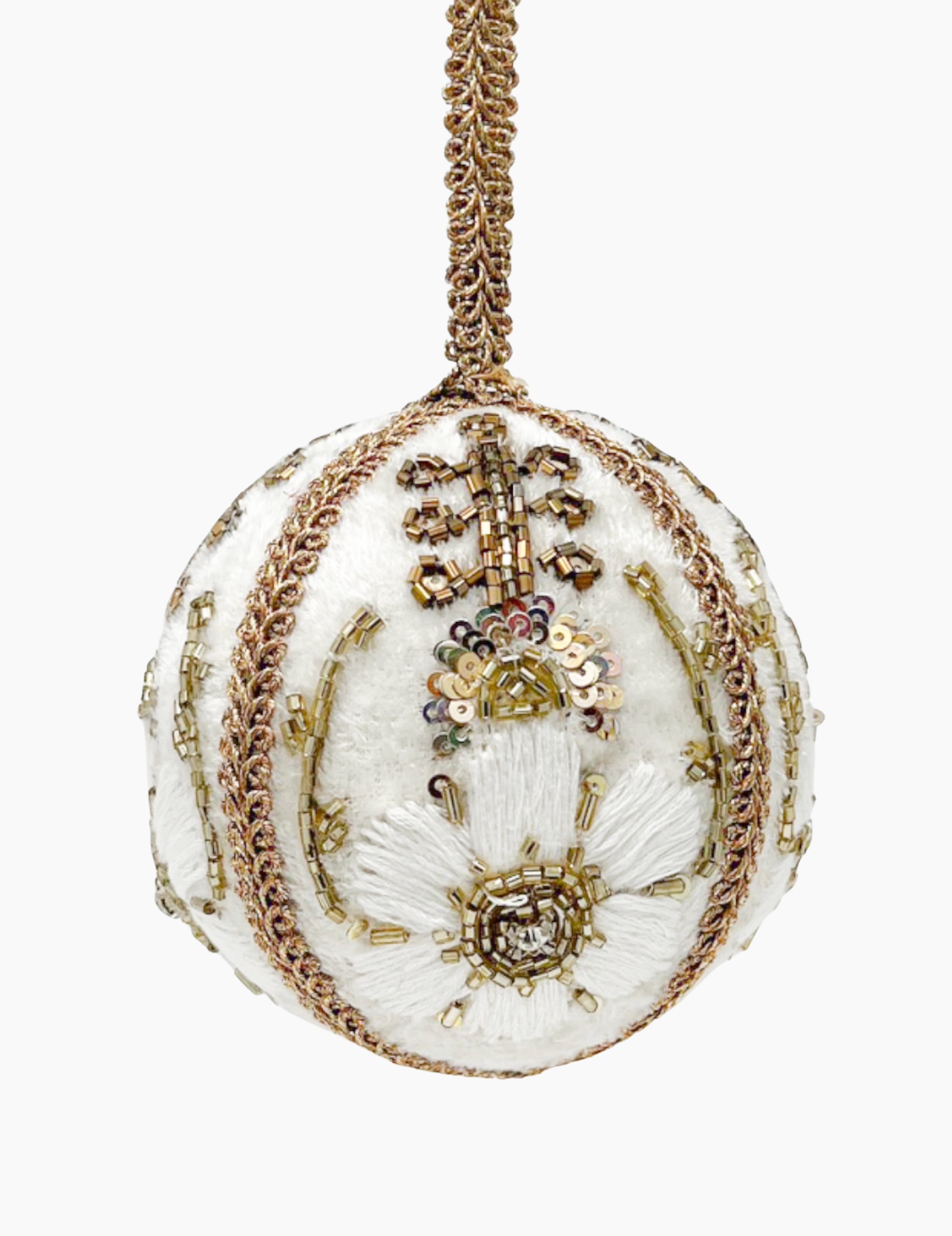 Christmas ball faux fur white