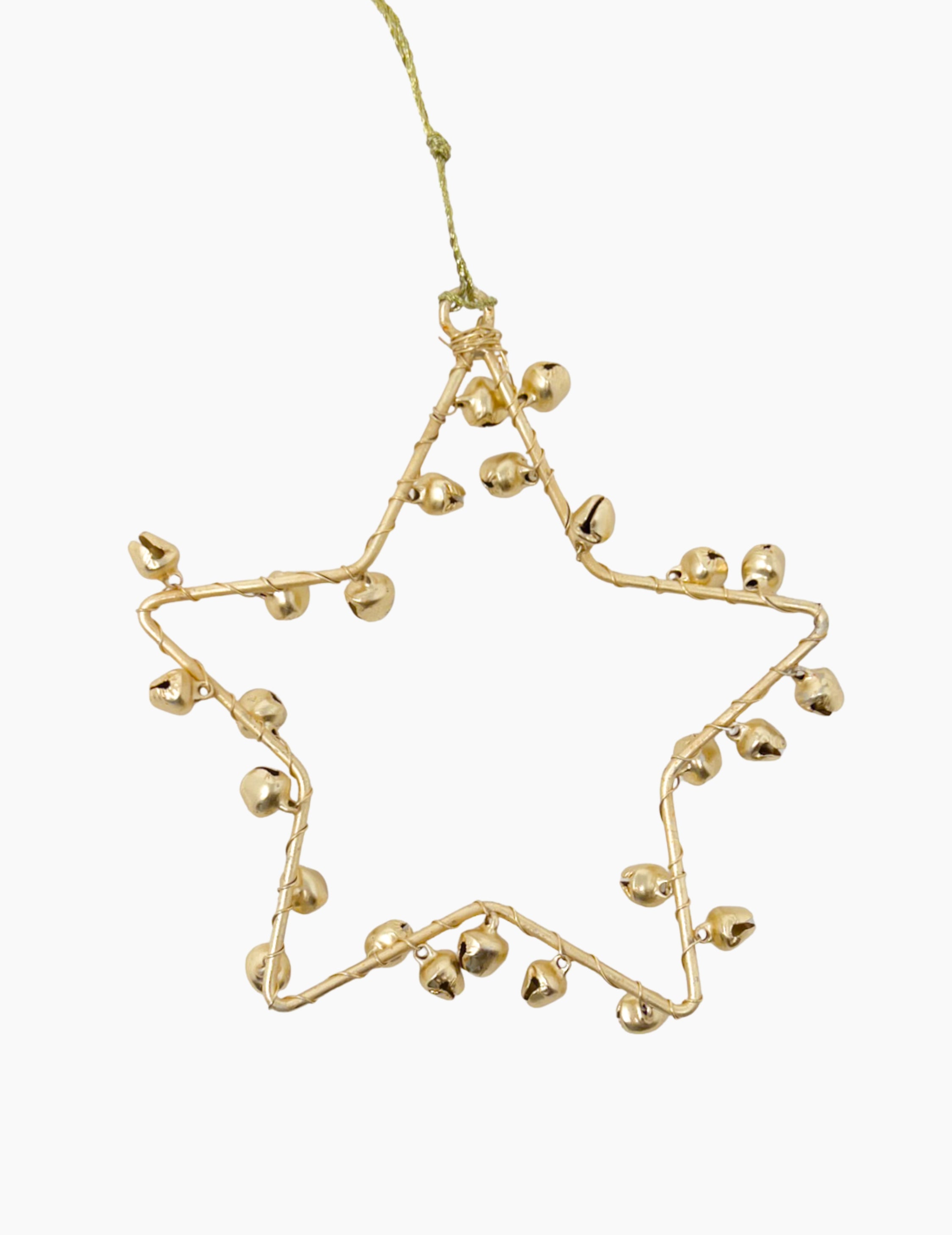 Weihnachtsanhänger Stern mit Glocken Gold
