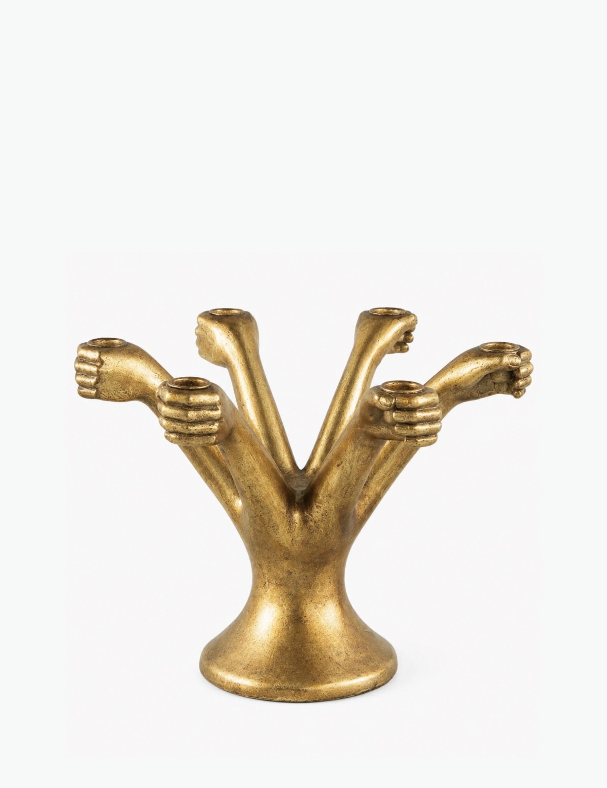 Kerzenständer in Messing-Optik Hände Gold