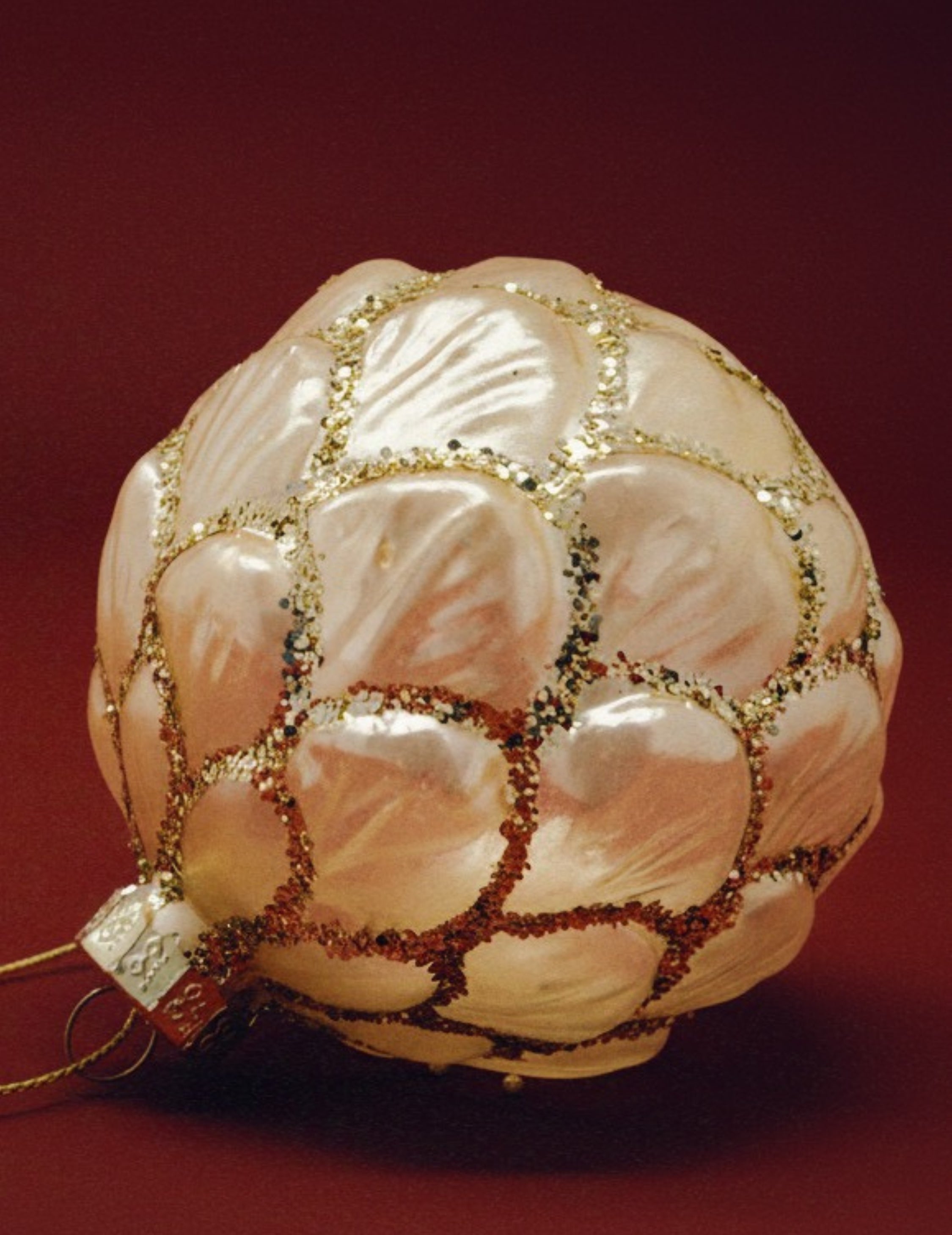 Weihnachtskugel aus Glas Zapfen Gold