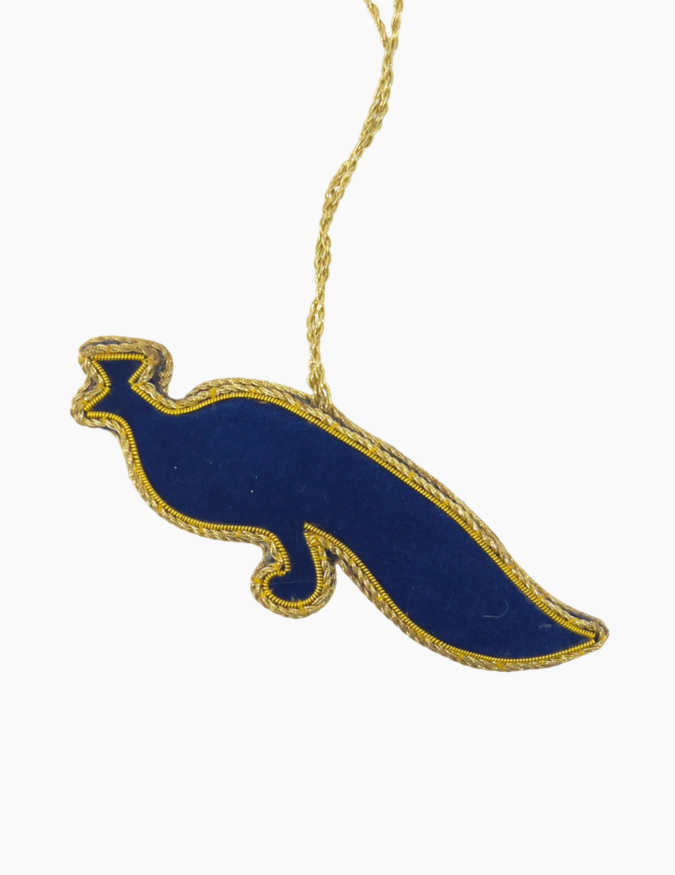 Weihnachtsanhänger Pfau mit Pailletten Blau-Grün