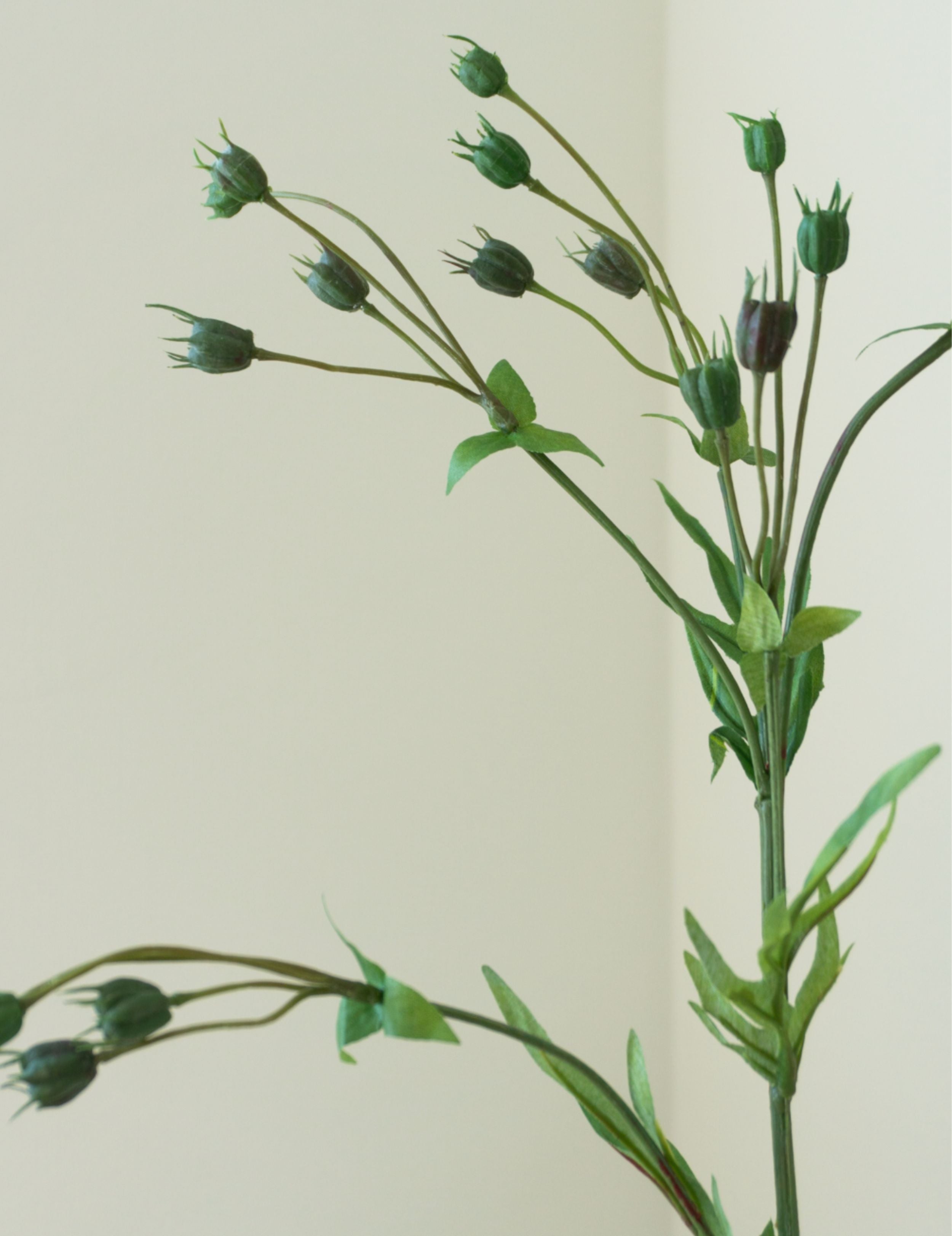 Artificial flower flax branch green