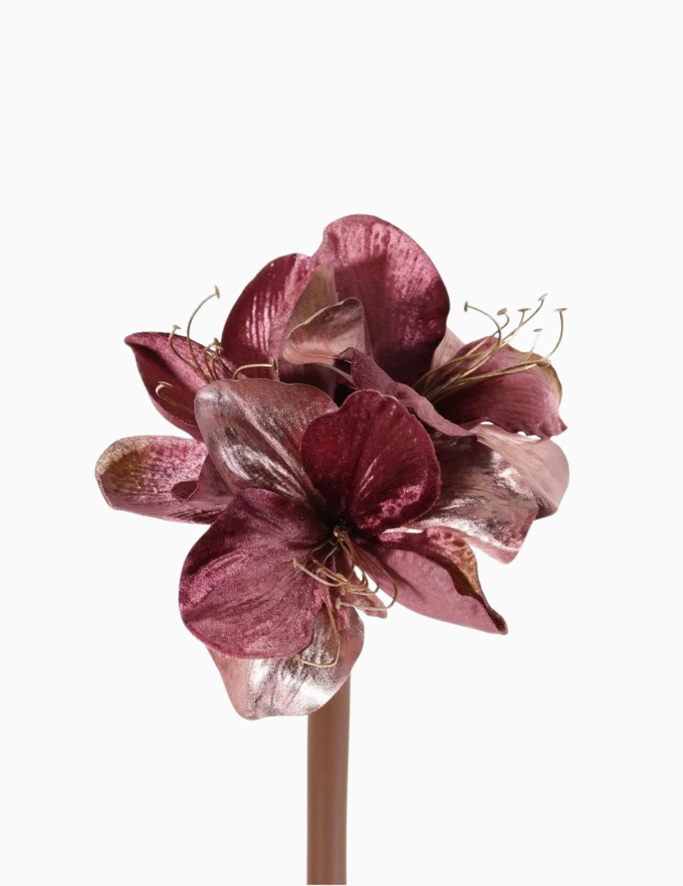 Kunstblume Amaryllis Rosa Metallic