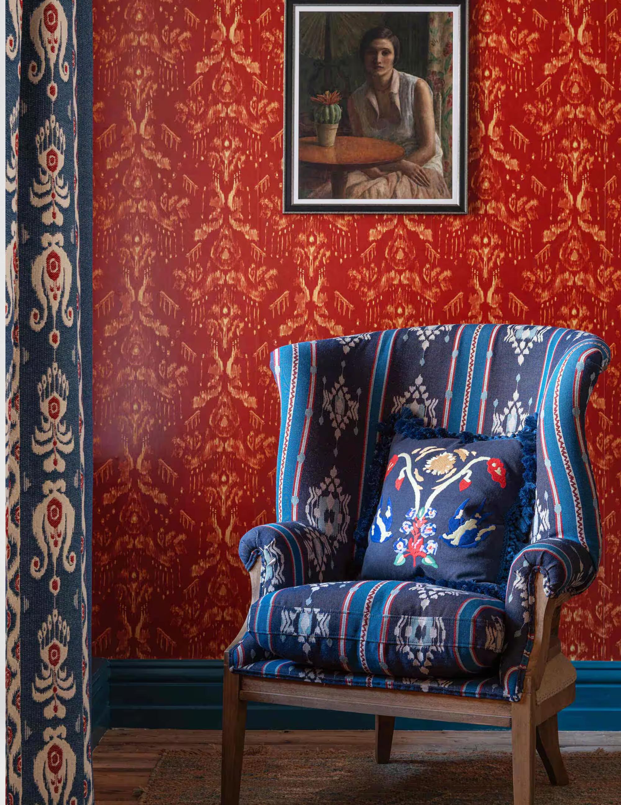 Wandtapete Ancestrial Ikat Copper