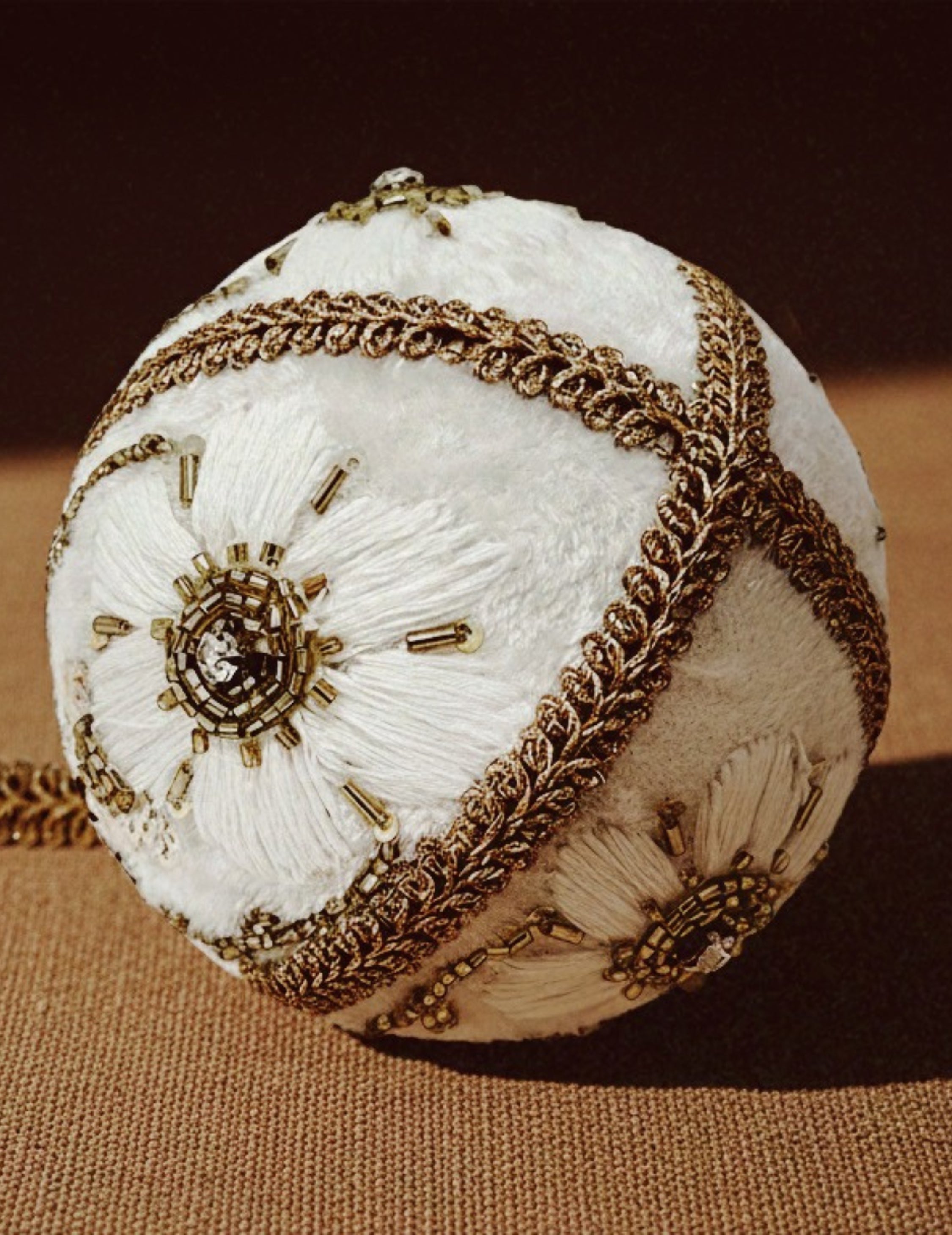 Christmas ball faux fur white