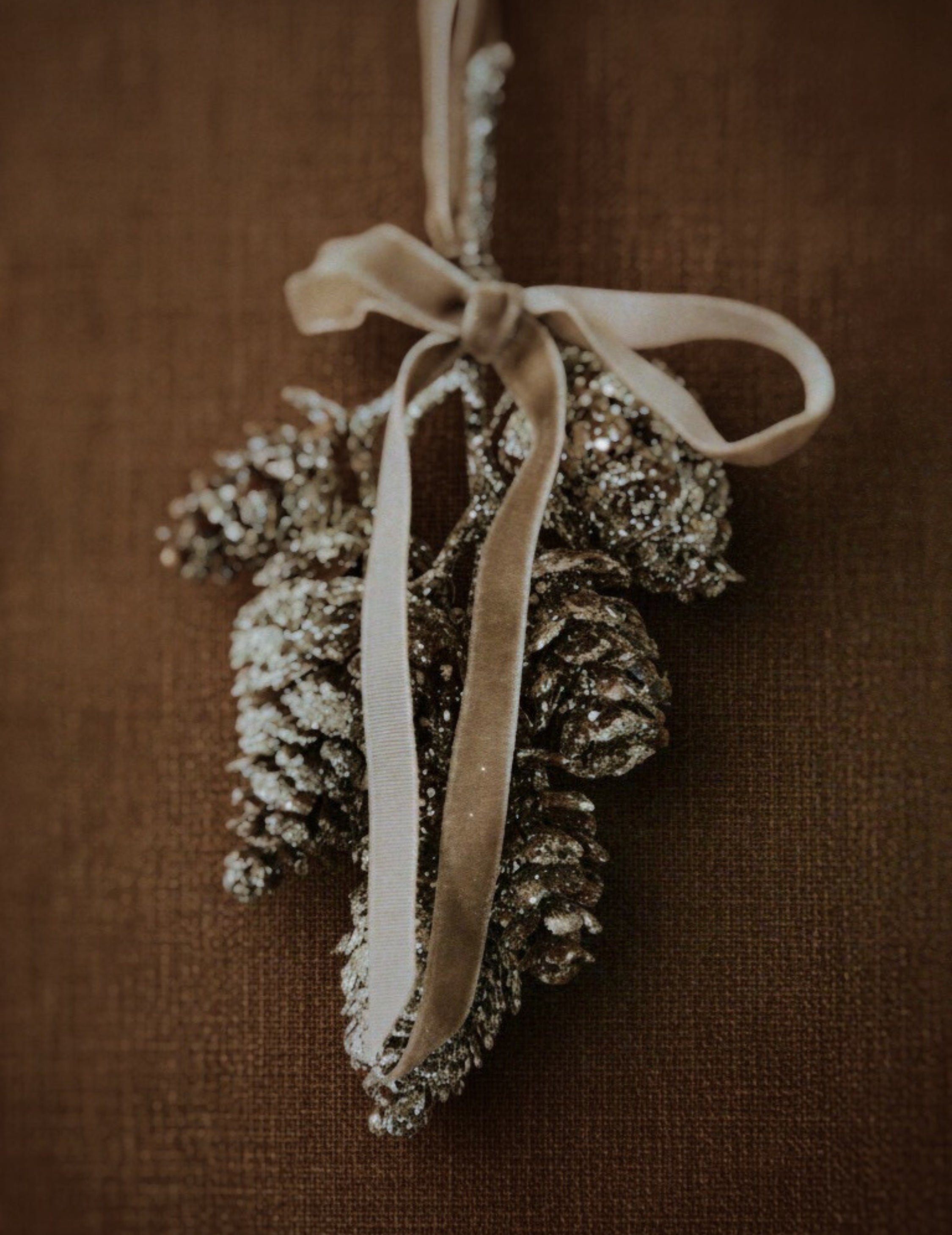 Christmas Ornament Pine Cone Glitter