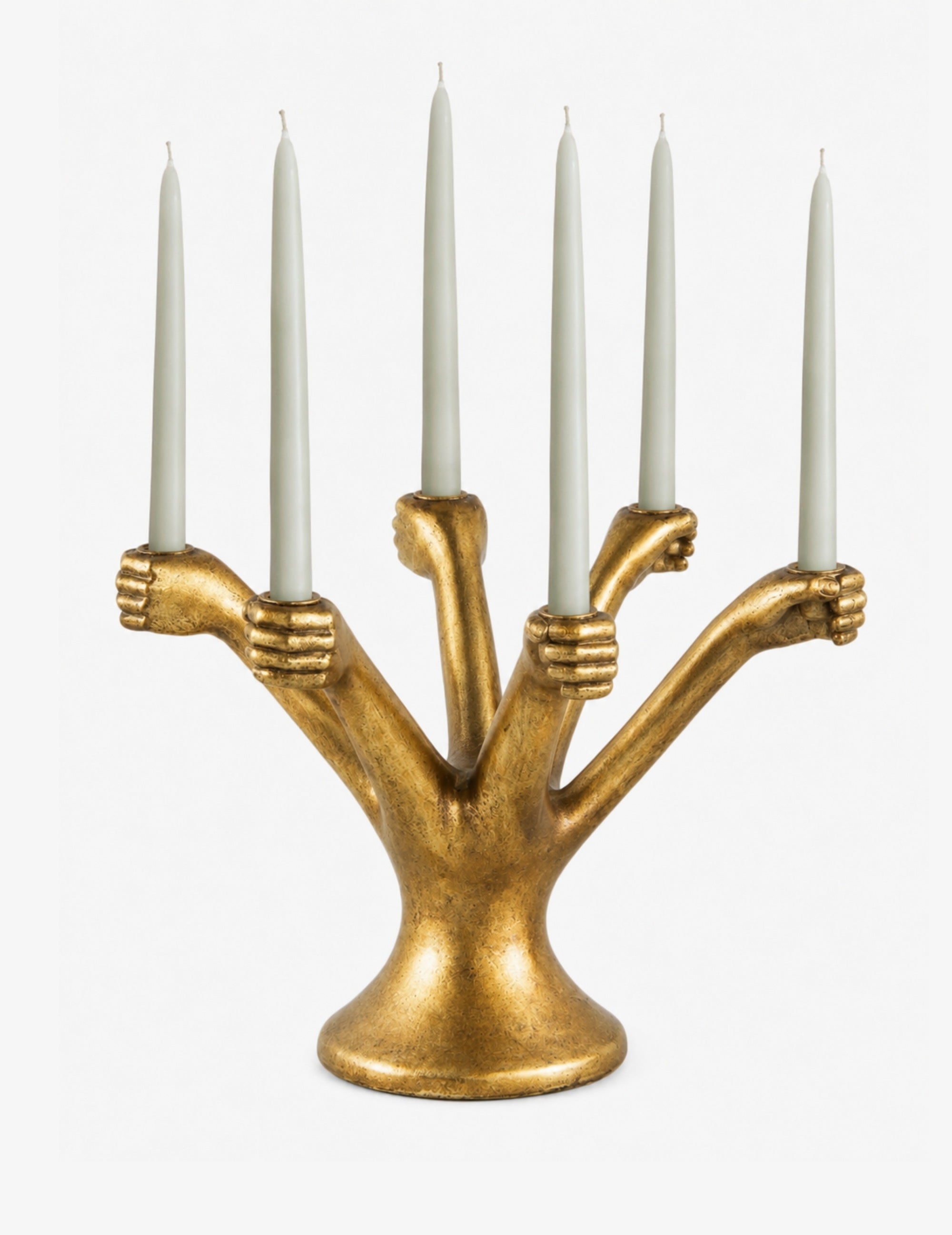 Kerzenständer in Messing-Optik Hände Gold