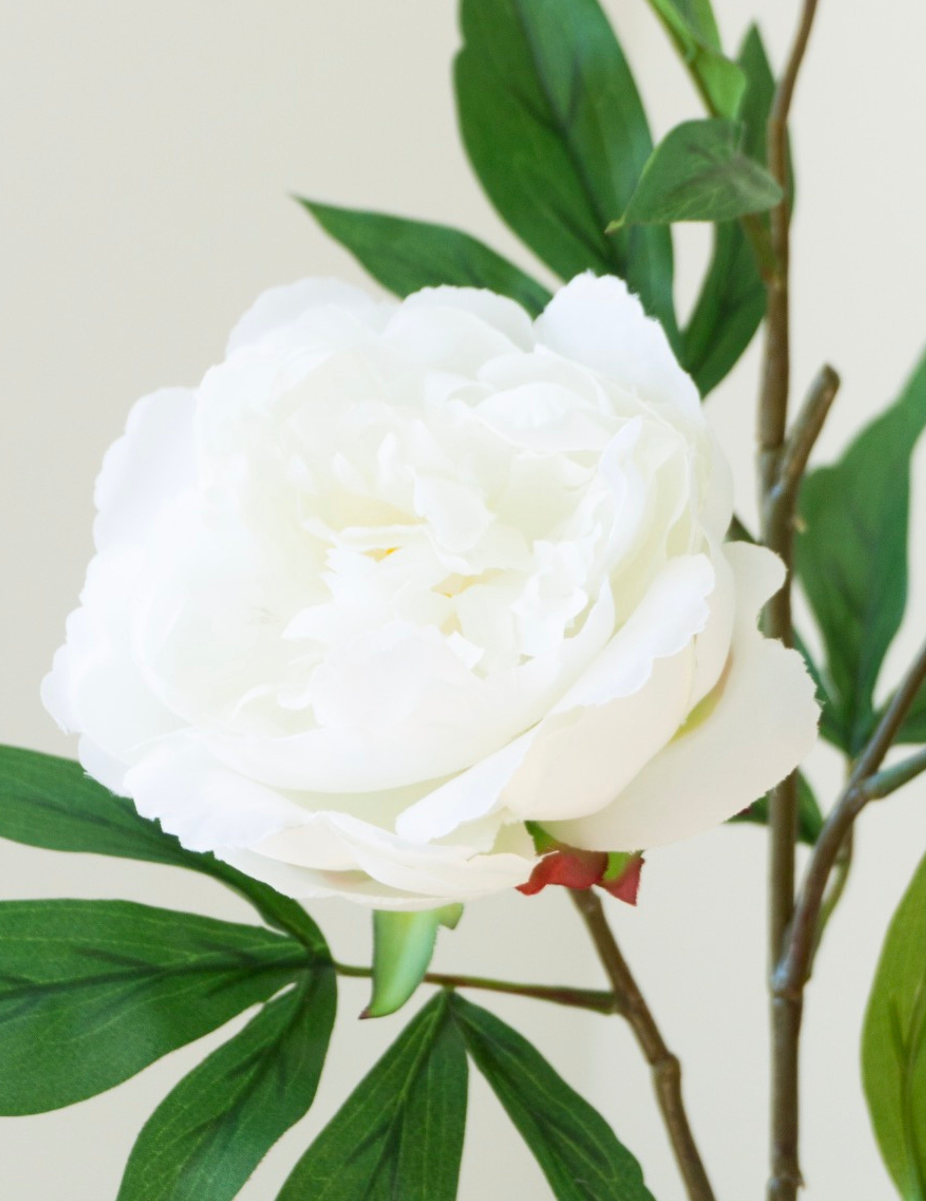 Artificial flower peony branch white