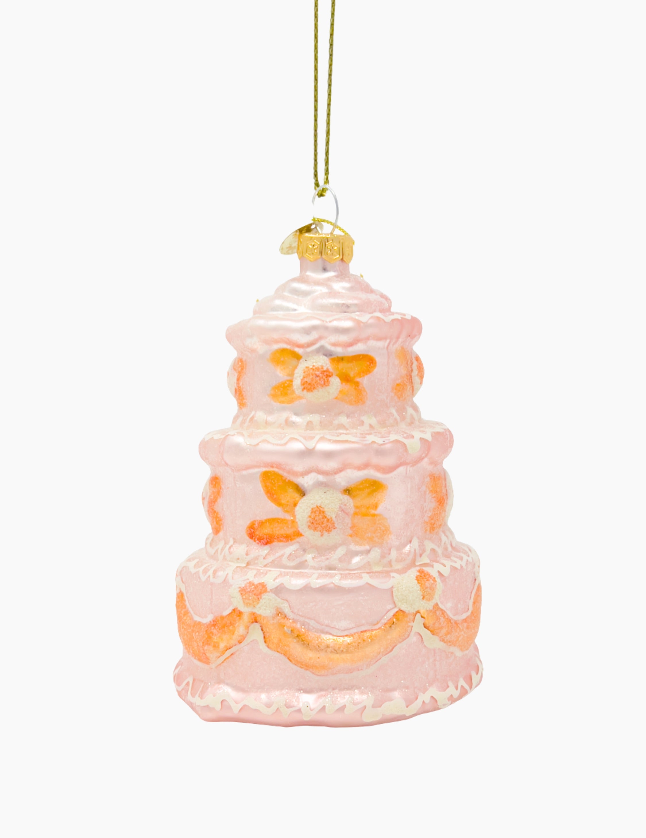 Weihnachtsanhänger aus Glas Torte Rosa