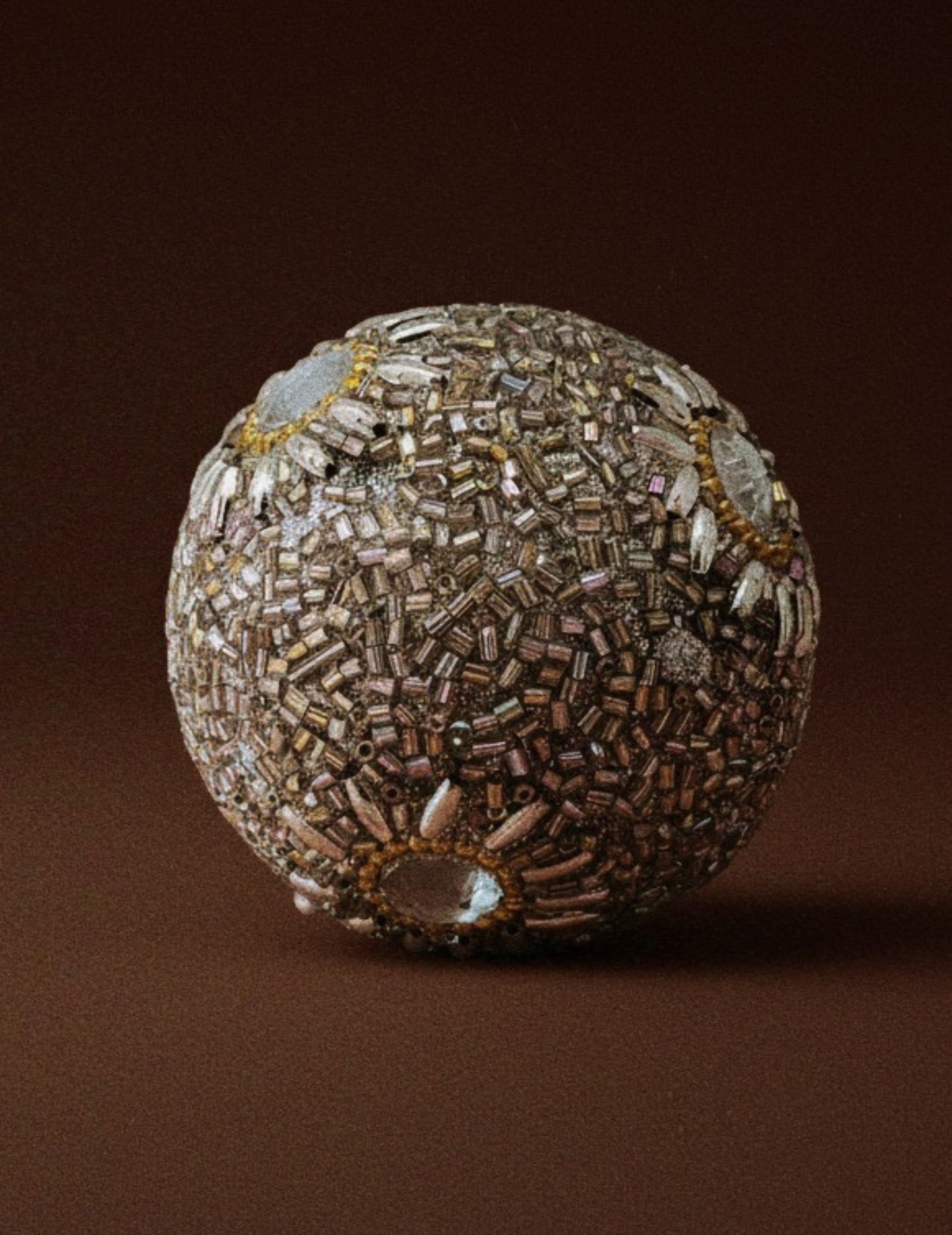 Weihnachtskugel mit Deko-Kristallen Silber