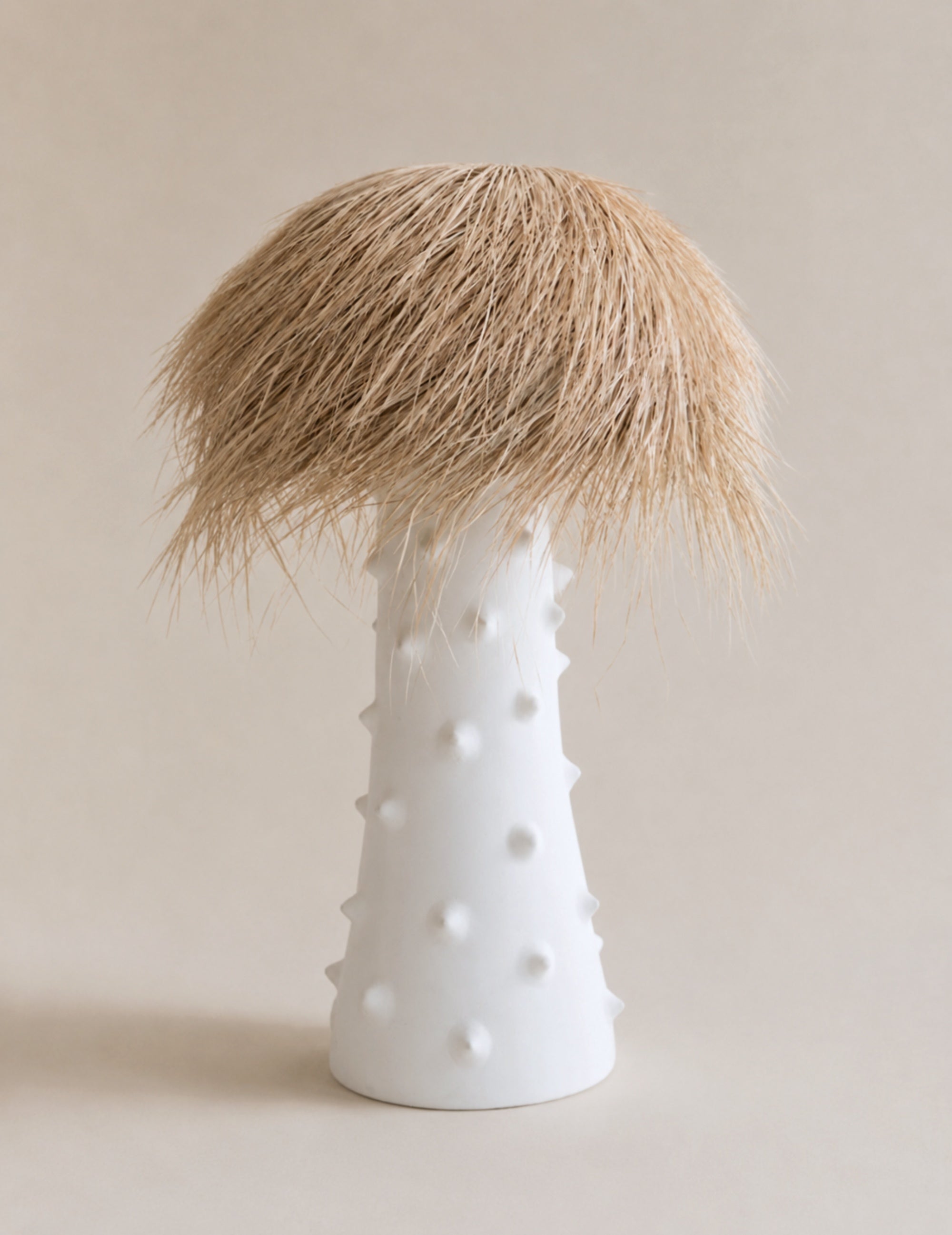 Stehlampe mit Palmenschirm Weiß