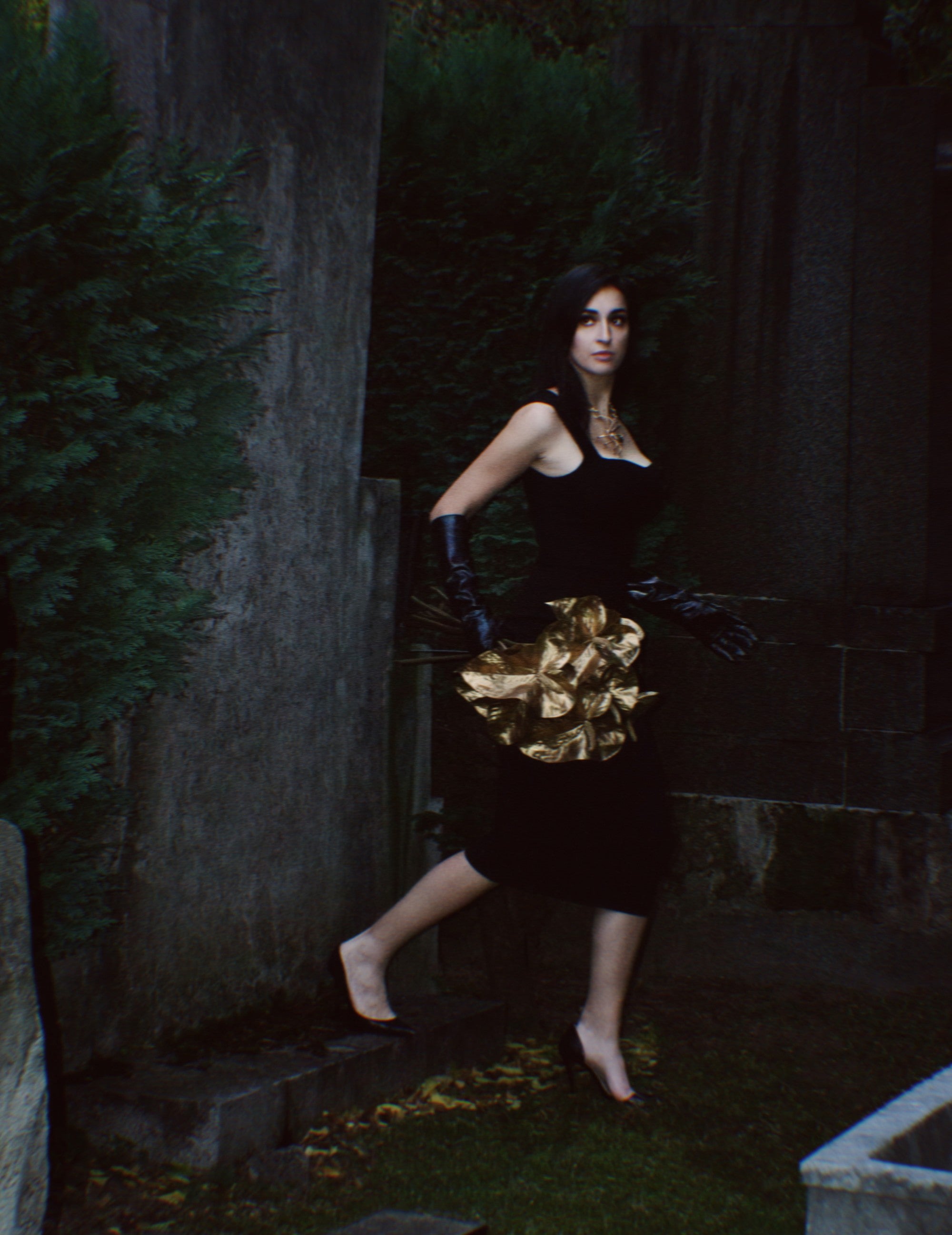 Artificial flower anthurium gold