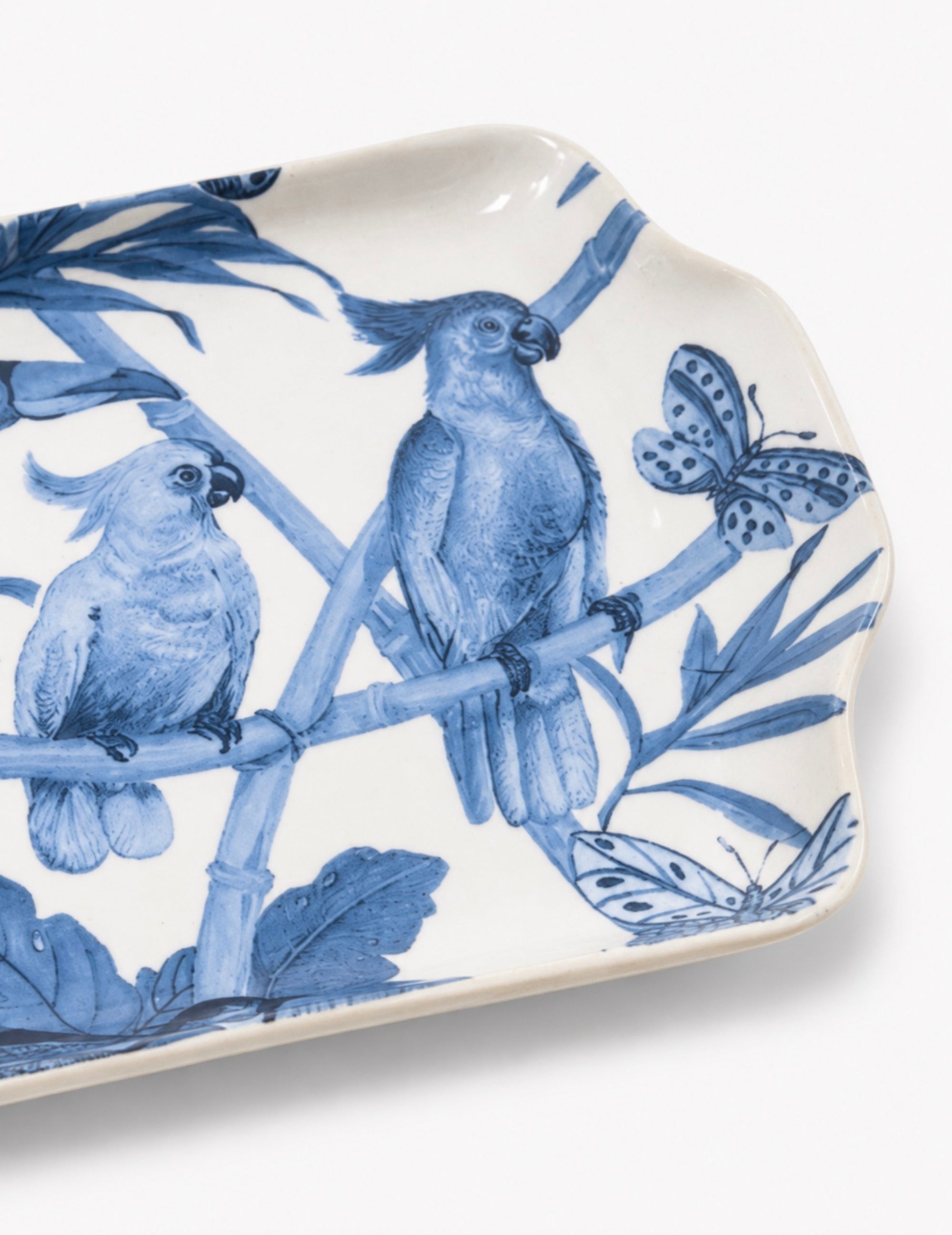 Deko-Tablett Keramik Blauer Dschungel