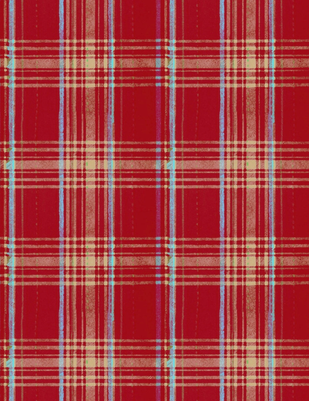 Wandtapete Seaport Plaid Red